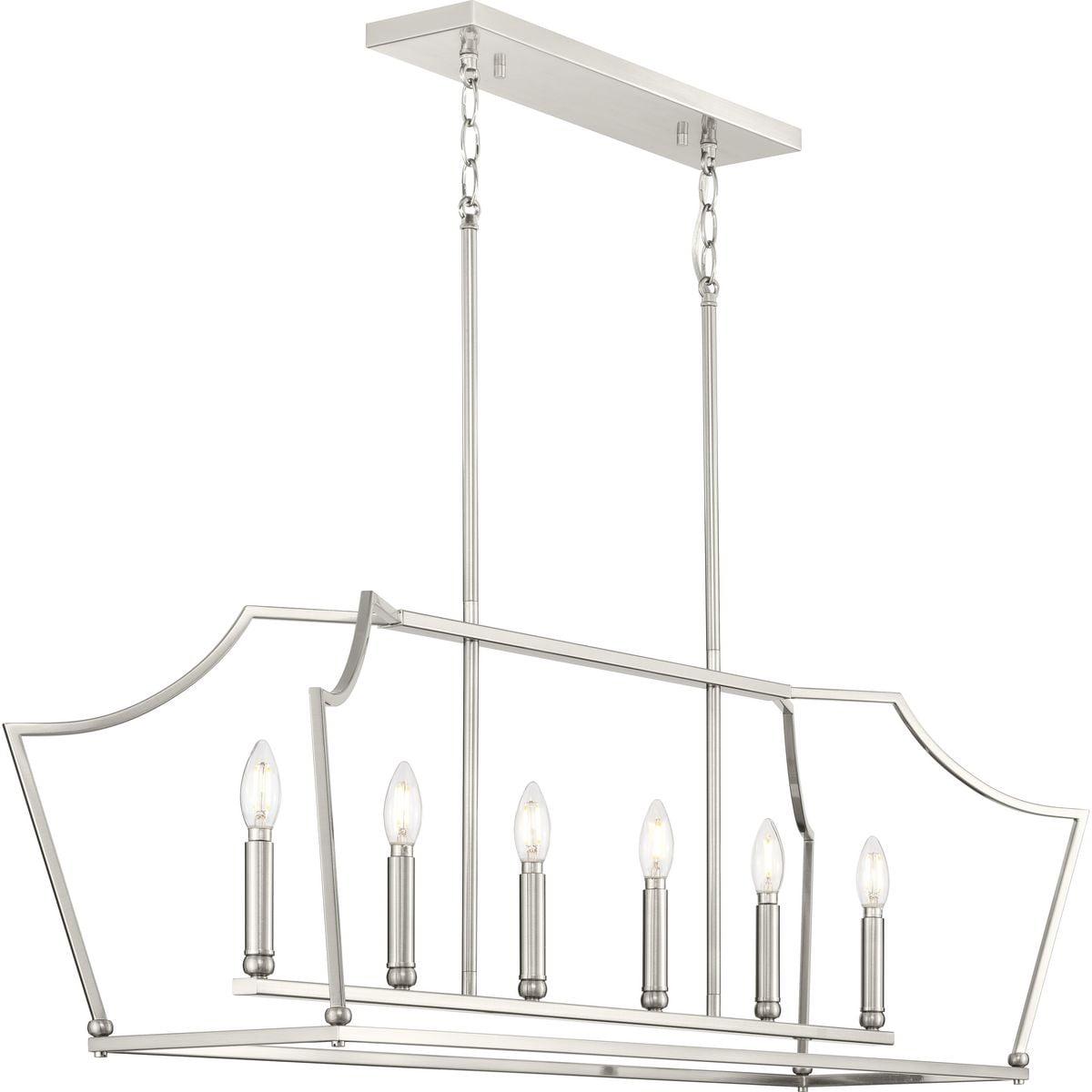 Parkhurst Brushed Nickel 6-Light Linear Chandelier