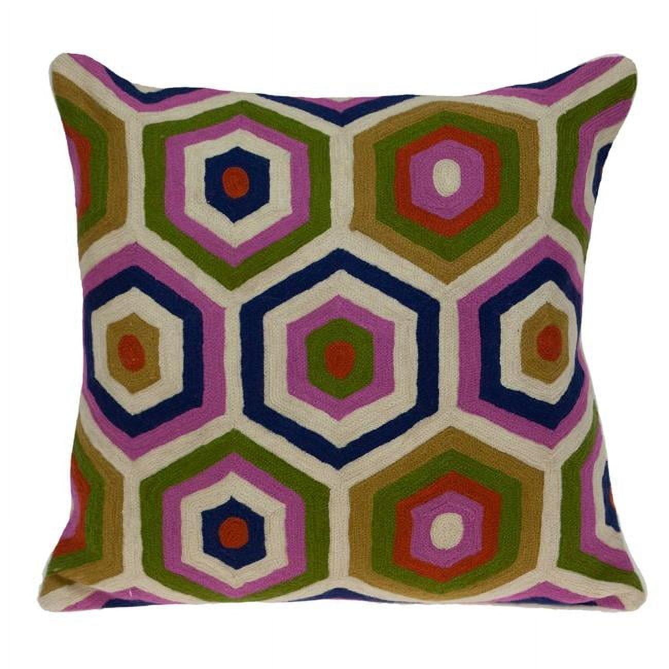 Parkland Collection 20" Beige and Pink Cotton Throw Pillow