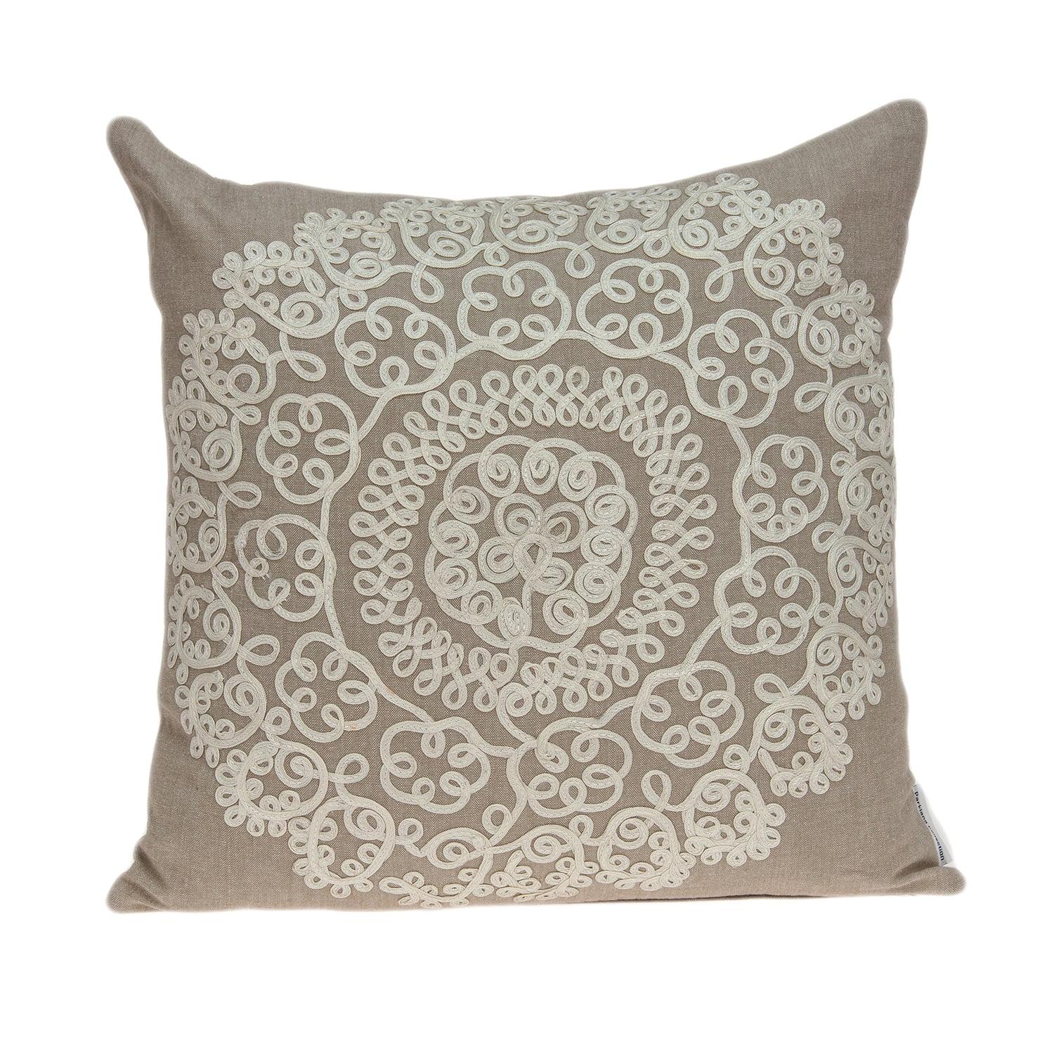 Parkland Collection Arlene Beige Throw Pillow