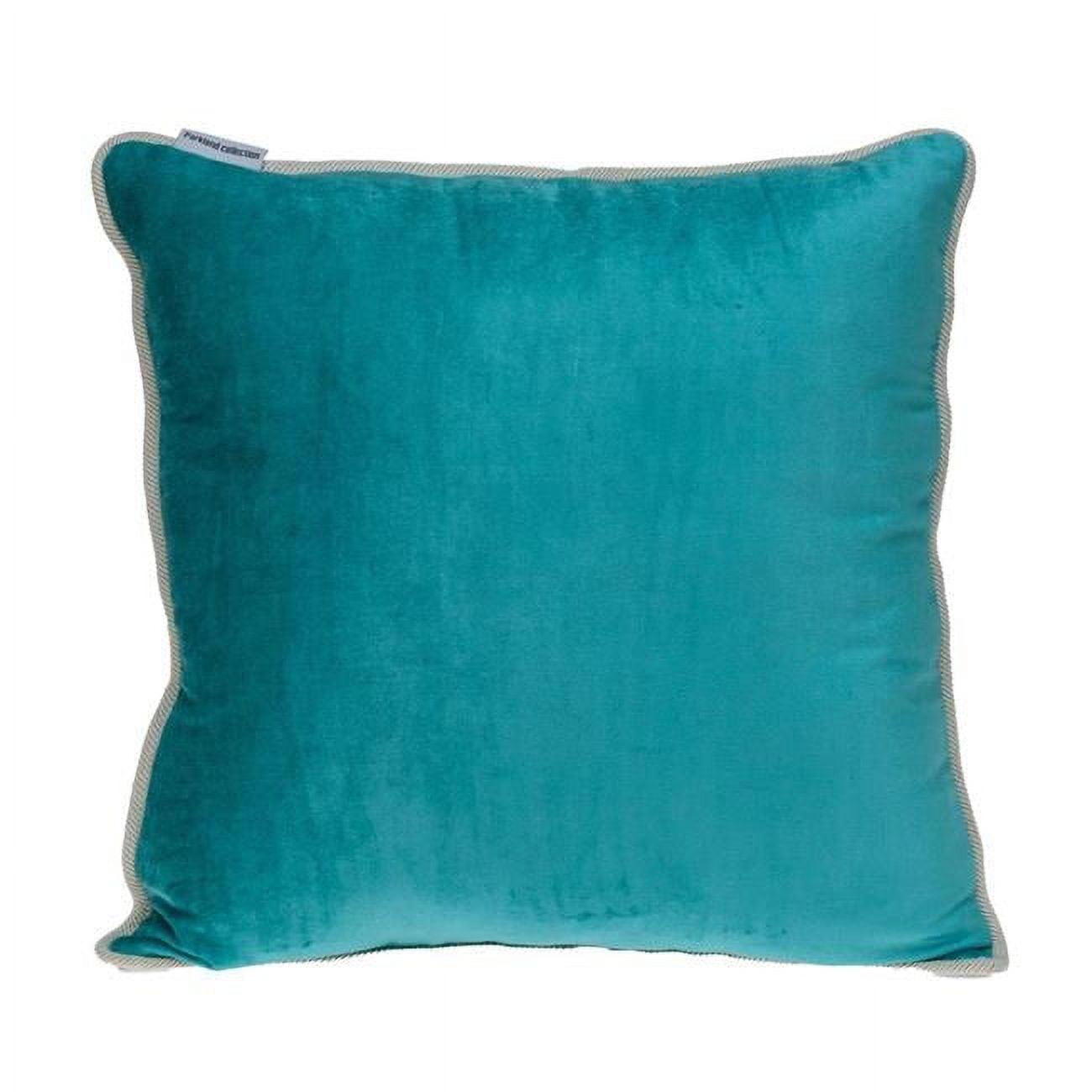 Maia Aqua Tufted Velvet 20" Square Throw Pillow