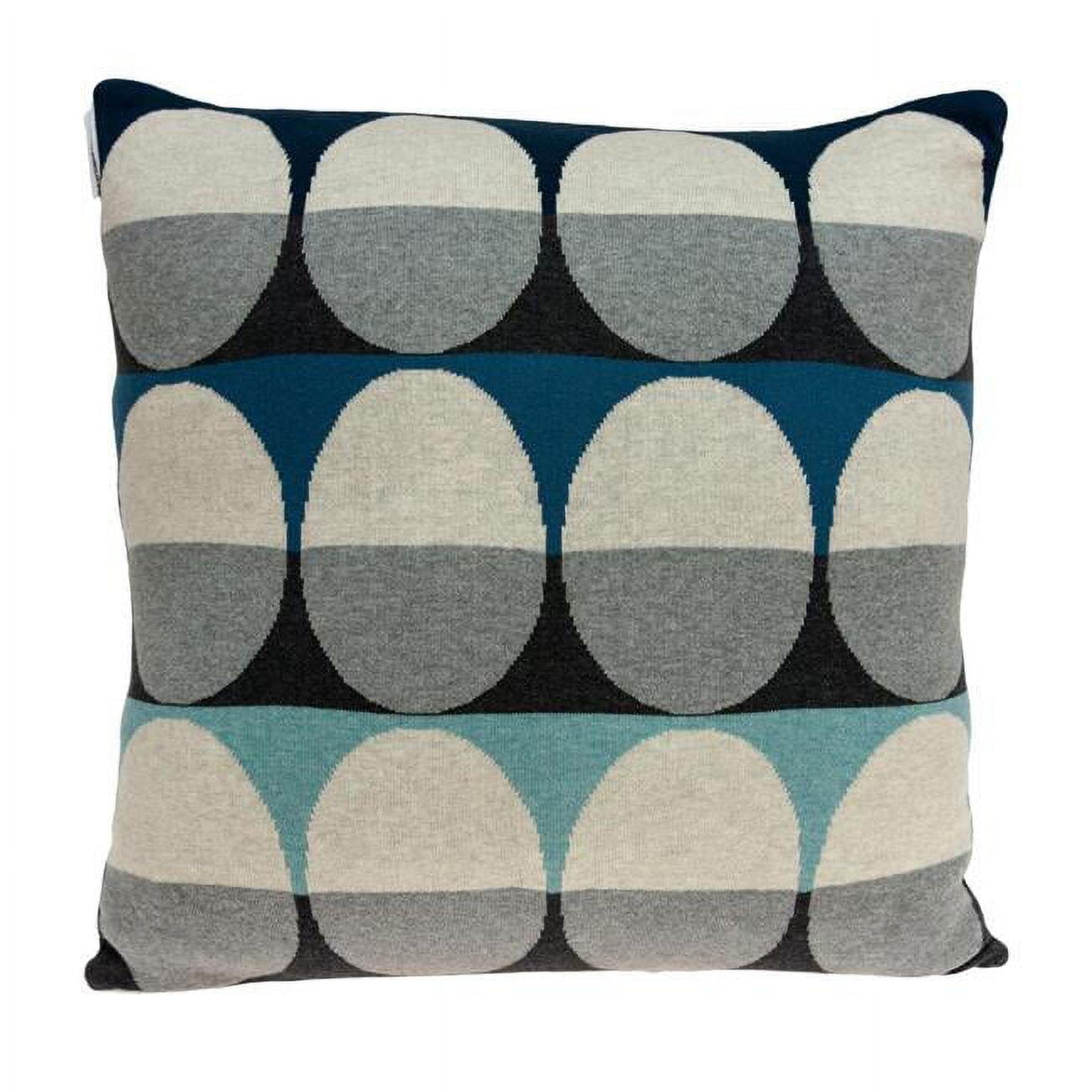 Multicolor Knitted Cotton Square Decorative Pillow - 20x20