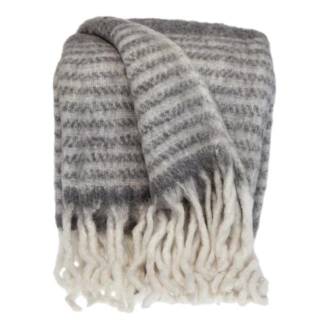 Parkland Collection THRE21681 Nagar Transitional Woven Handloom Throw Blanket, Gray & White