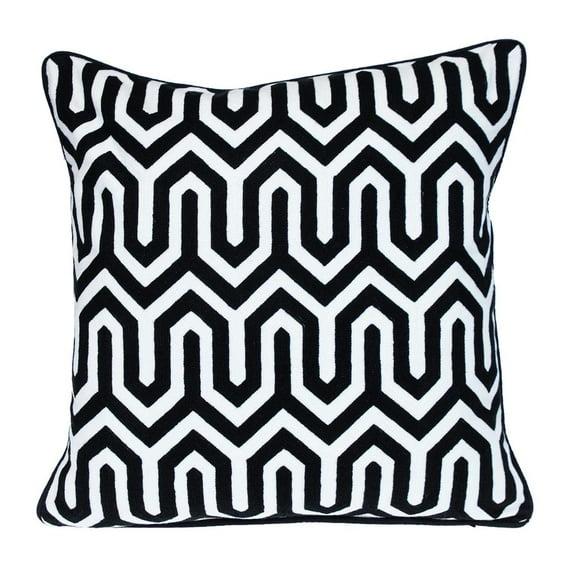 Parkland Collection George Oliver Transitional Geometric Black 20" X 20" Pillow | Wayfair