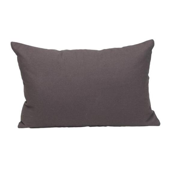 Parkland Collection Transitional Solid Charcol 18" X 12" Pillow