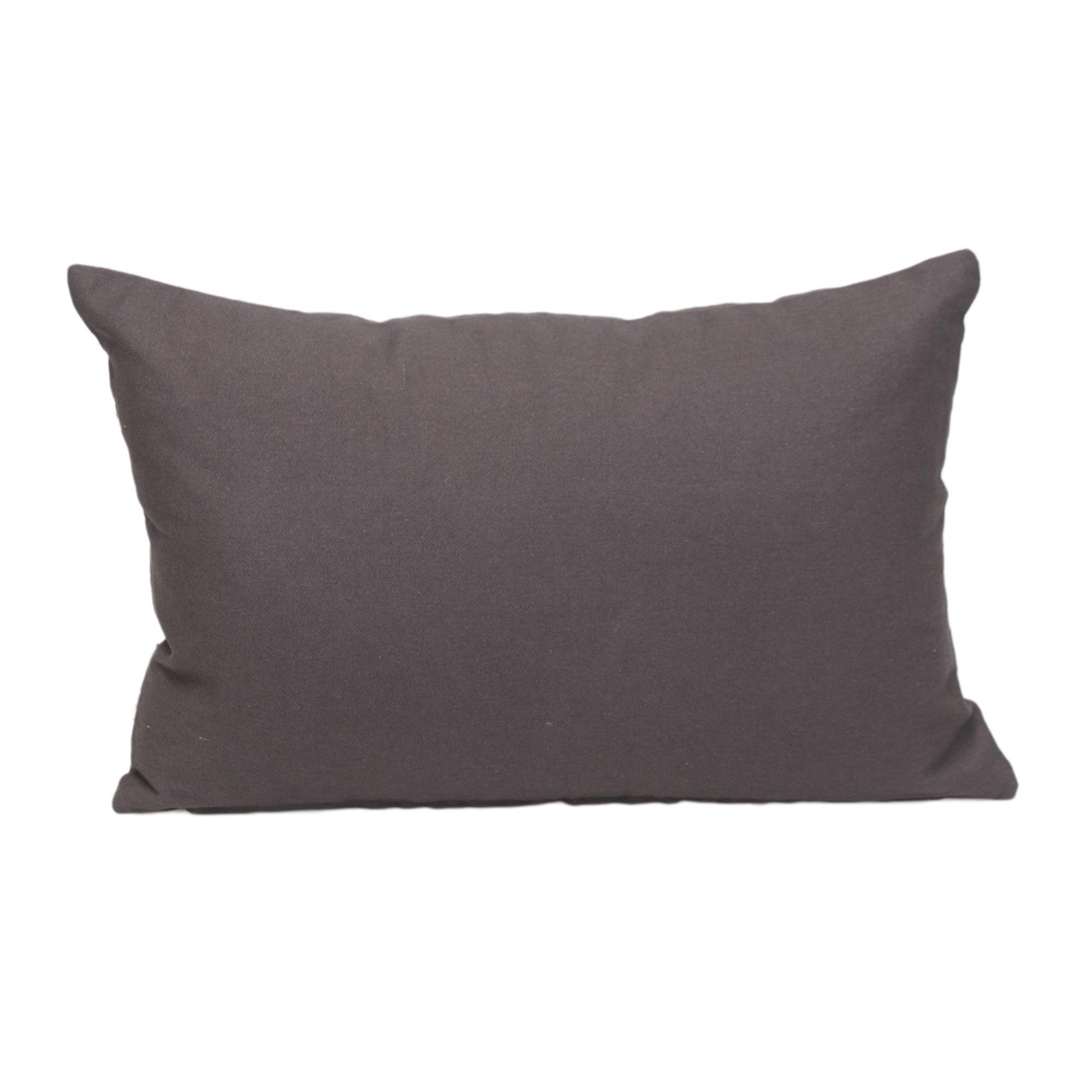 Charcoal Rectangular Reversible Cotton 18" x 12" Pillow