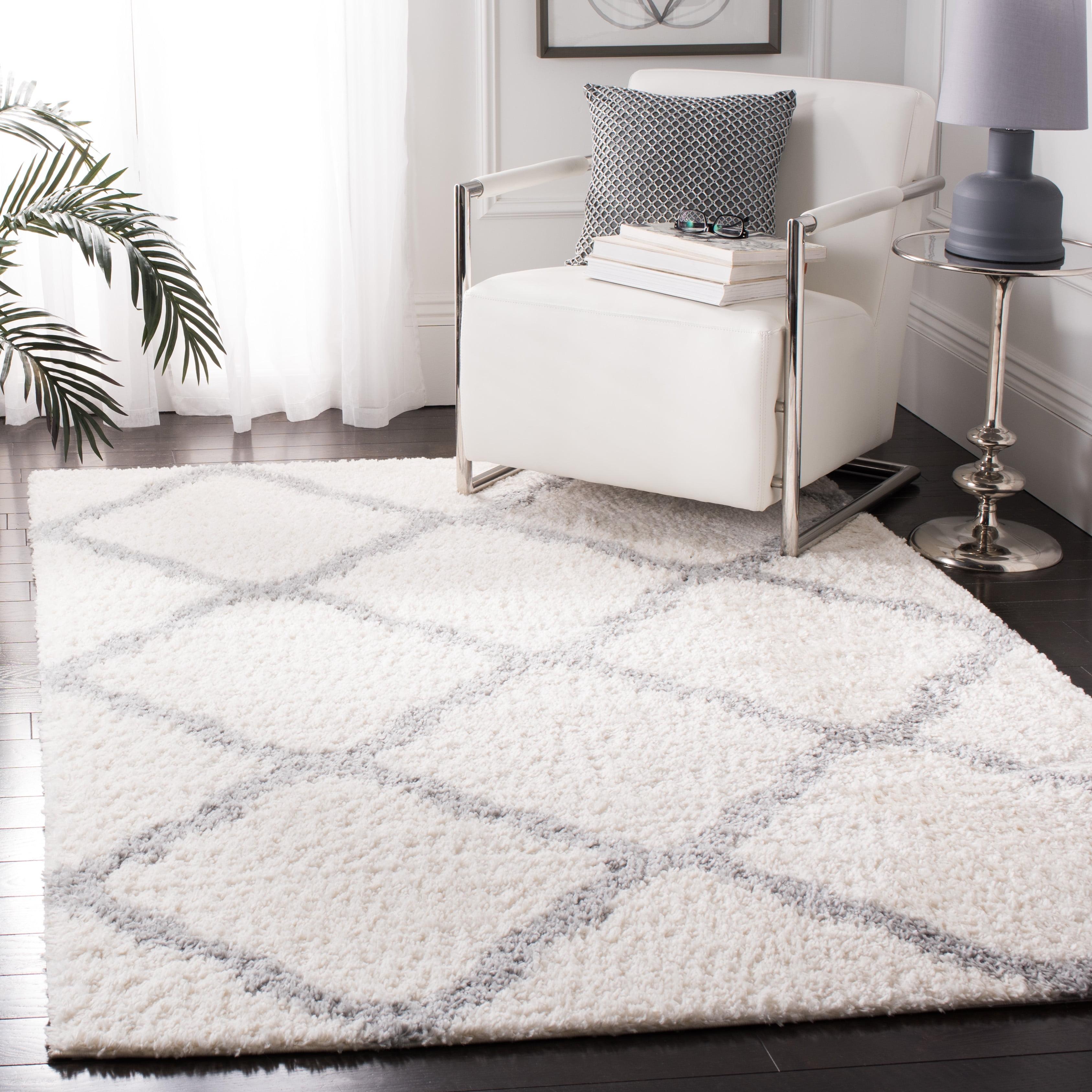 Parma Lyssa Geometric Shag Area Rug by Chateau Lyon, Cream/Grey, 9' x 12'