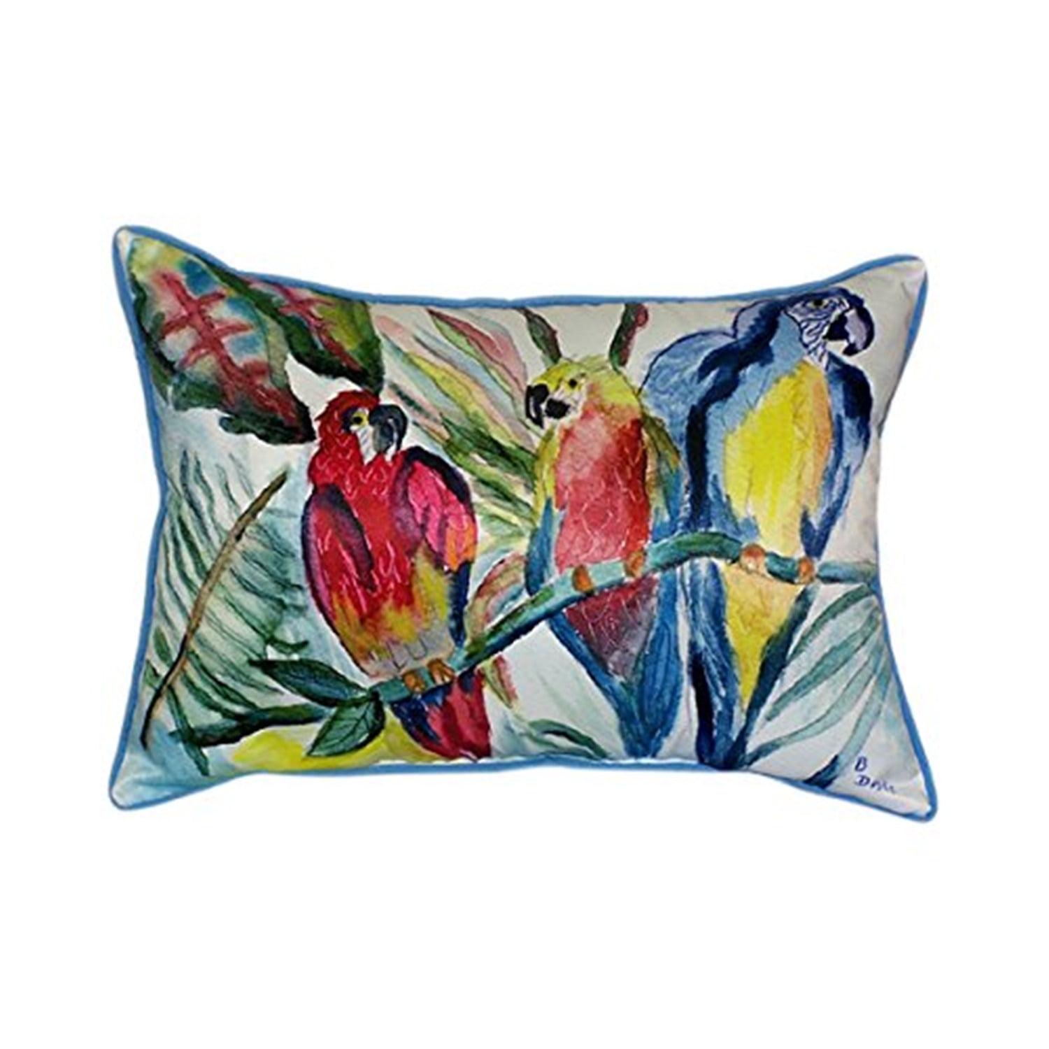 Betsy Drake Interiors Parrot Indoor/Outdoor Throw Pillow