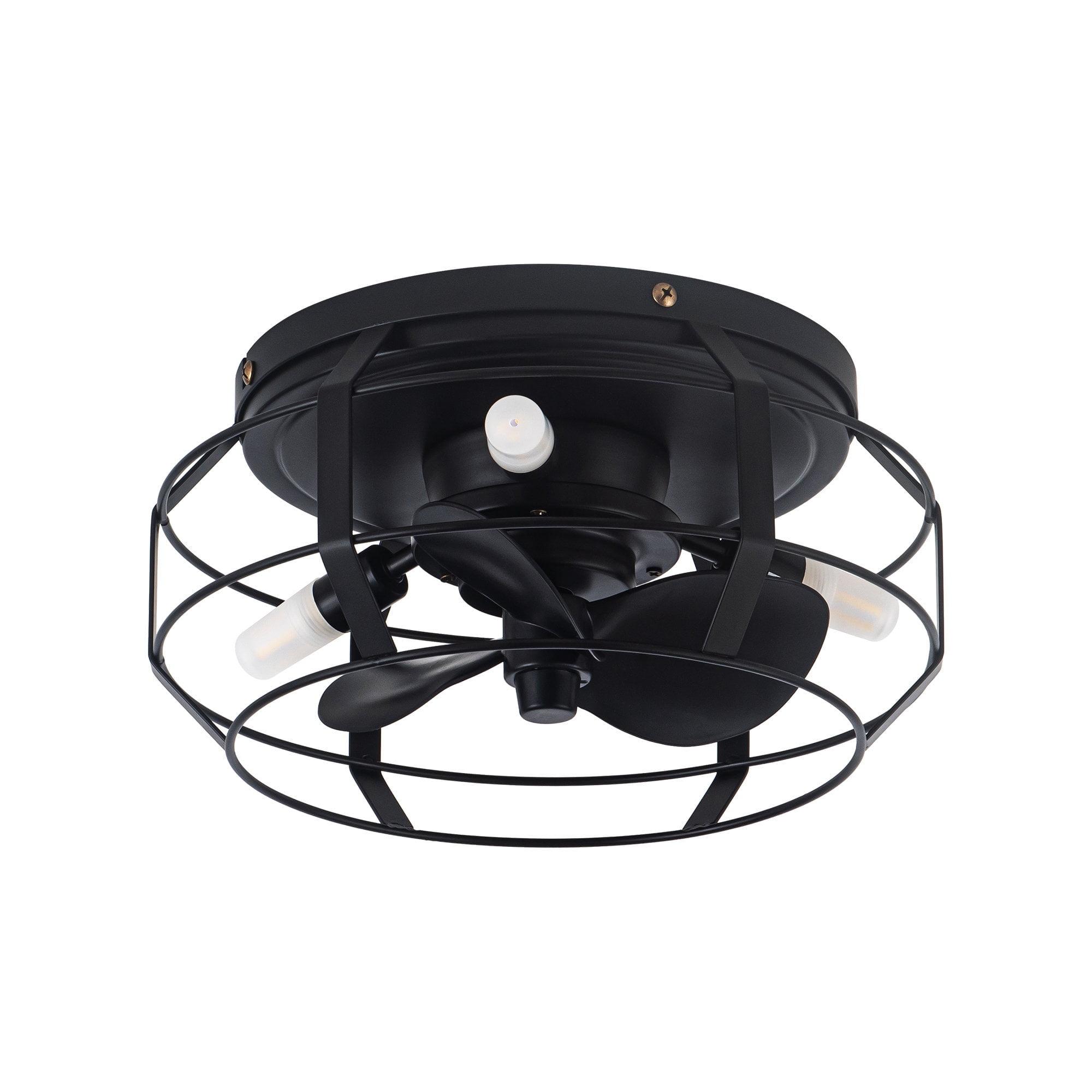 Parrot Uncle 12.2" Modern Black Bladeless Fan Flush Mount Ceiling Fan