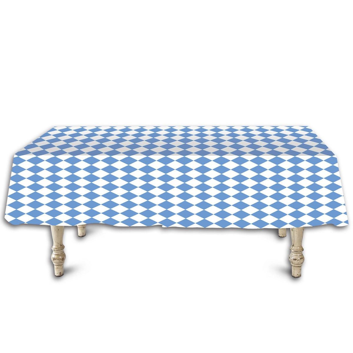 Party Central Club Pack of 12 Blue and White Oktoberfest Rectangular Tablecover 54" x 108"