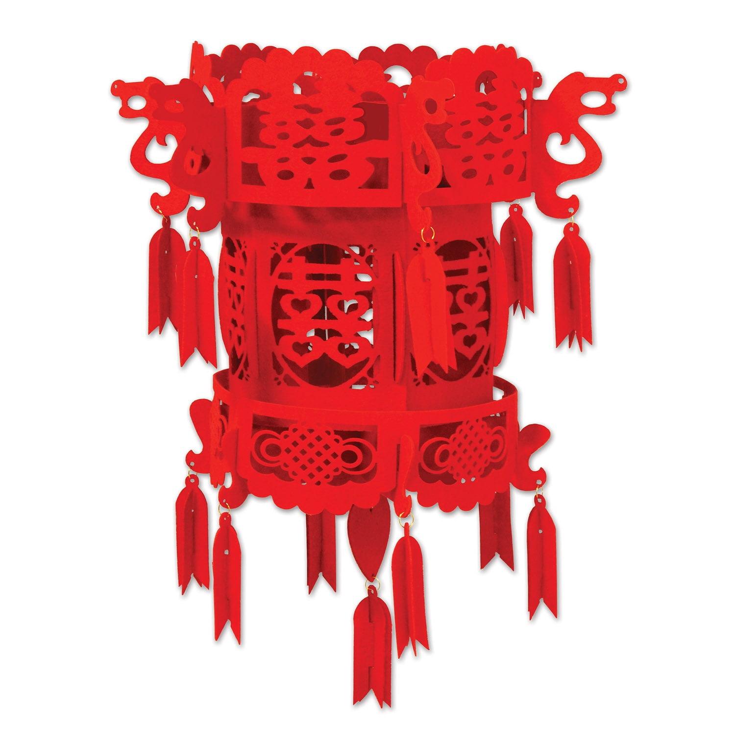 Party Central Club Pack of 12 Red Asian Hanging Chinese Palace Lanterns Party Decors 18”