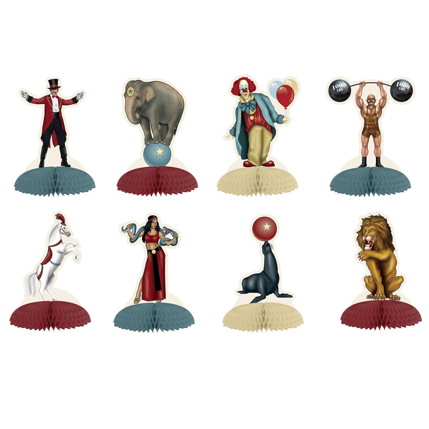 Party Central Club Pack of 12 Vibrantly Colored Vintage Circus Mini Centerpieces Table Top Decors