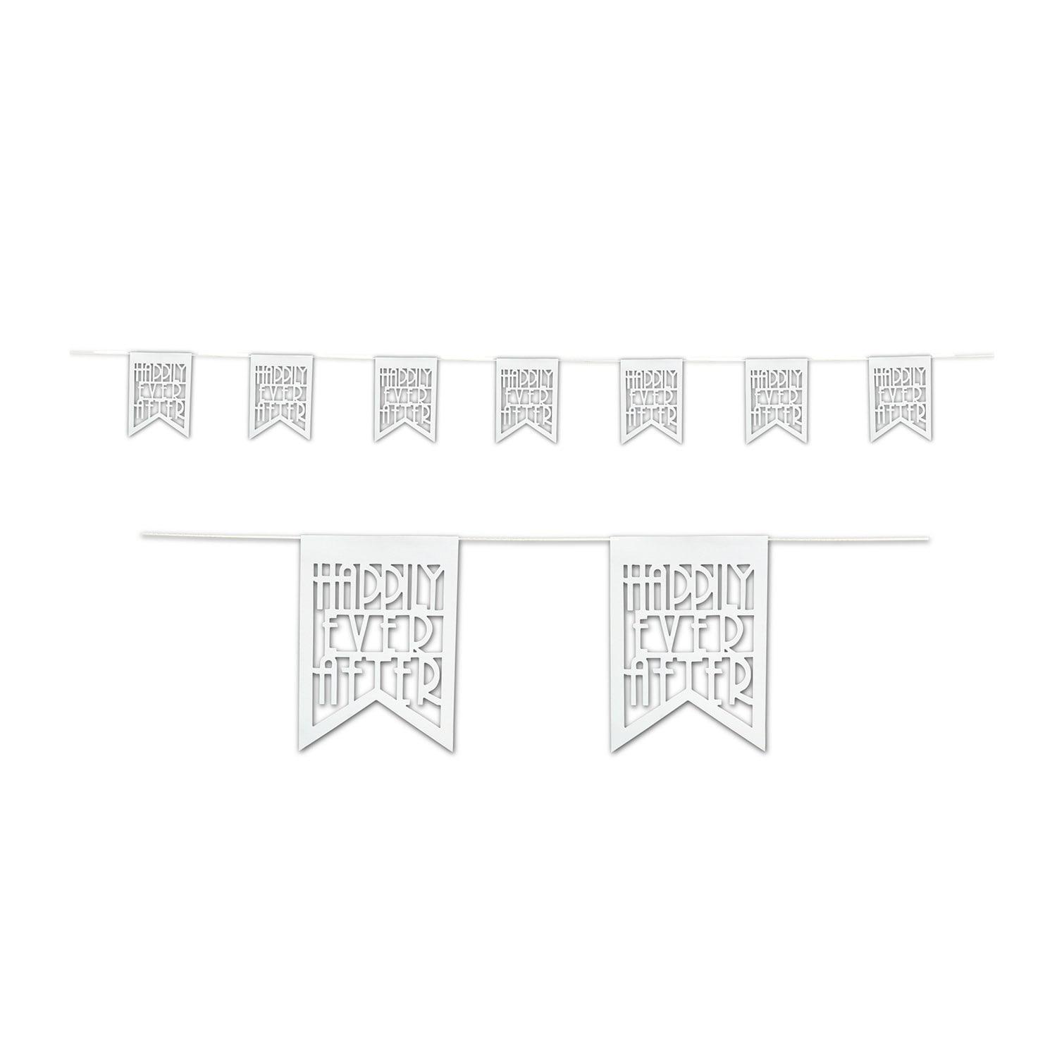 Party Central Club Pack of 12 White Fairytale Die-Cut Pennant Banner Party Hanging Decors 18.75"