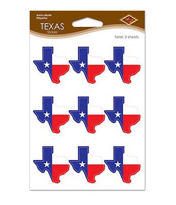 Party Central Club Pack of 216 Red and Blue Texas State Stickers 6"