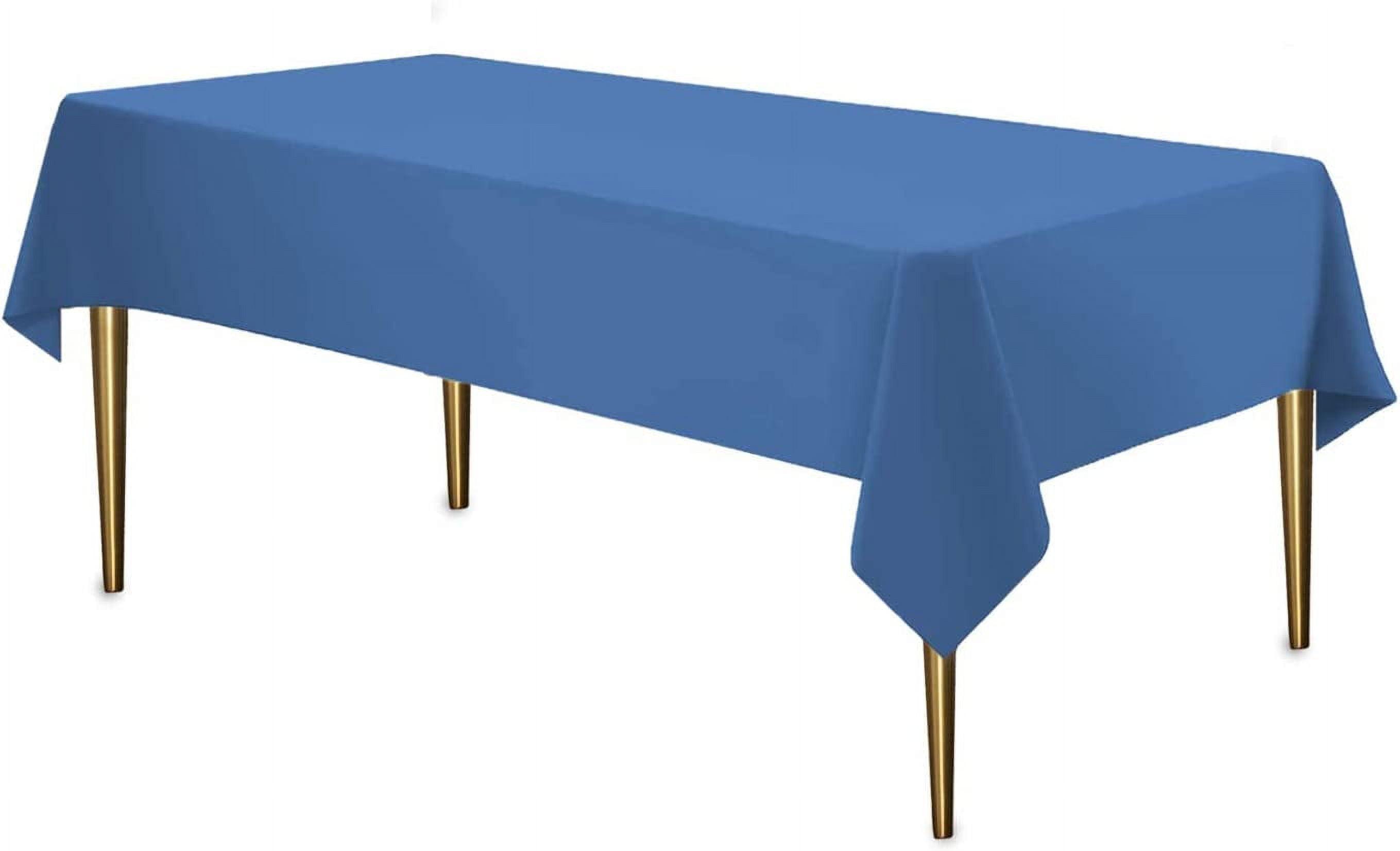 Party Dimensions 41222 54 inch x 108 inch Blue Rectangular Plastic Tablecover - 48 Per Case