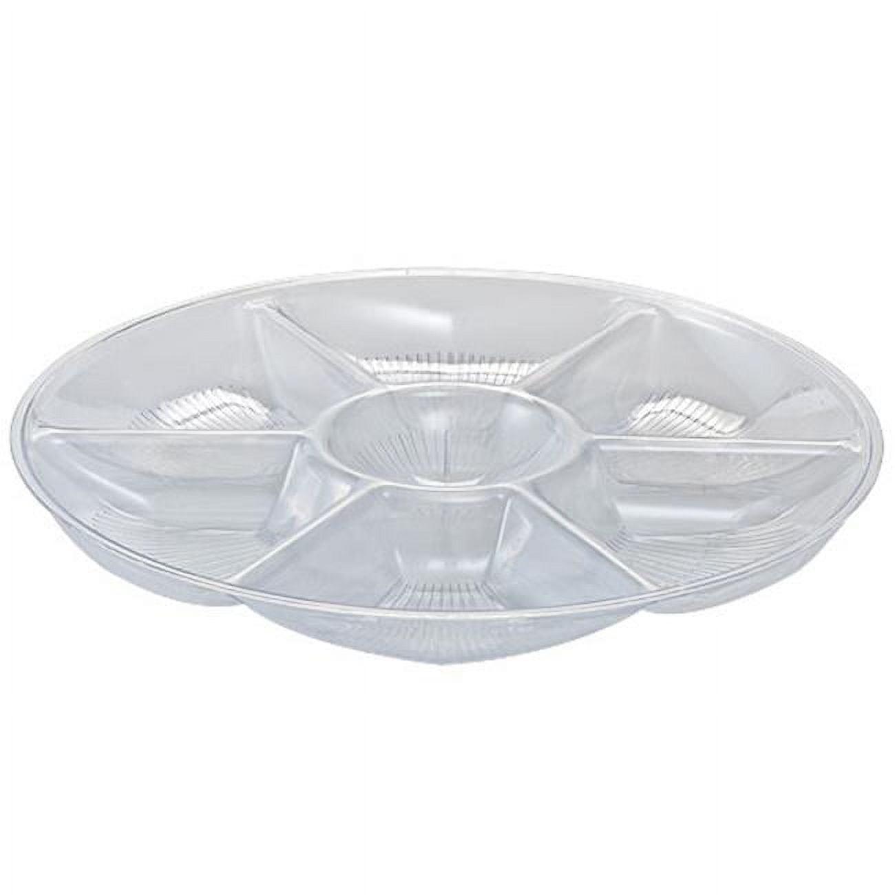 Party Dimensions 7-Compartment Platter Tray-14 | Clear | 1 Pc Plastic Tray, 14 inches