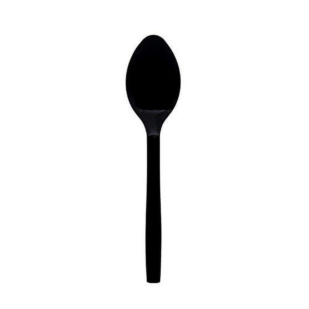 Party Essentials B9S-12/12 Black Plastic Serving Utensil, 9" Serving Spoons, 12 Count