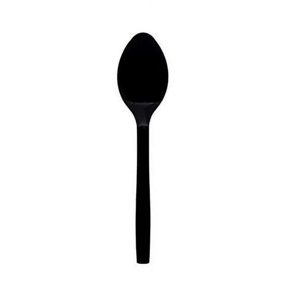 Party Essentials B9S-12/12 Black Plastic Serving Utensil, 9" Serving Spoons, 12 Count