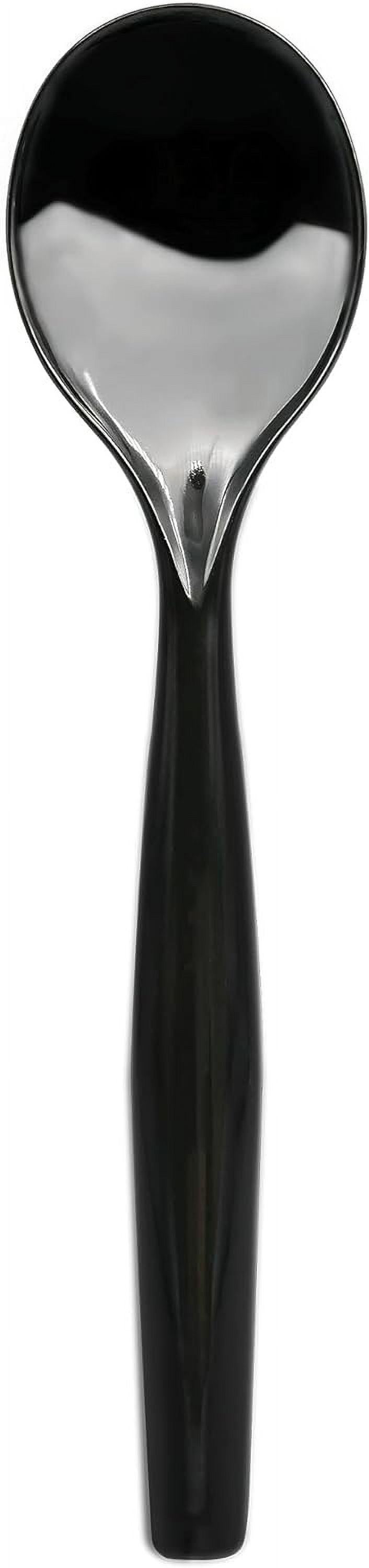 Heavy Duty Black Plastic 10" Serving Spoons, 18-Count