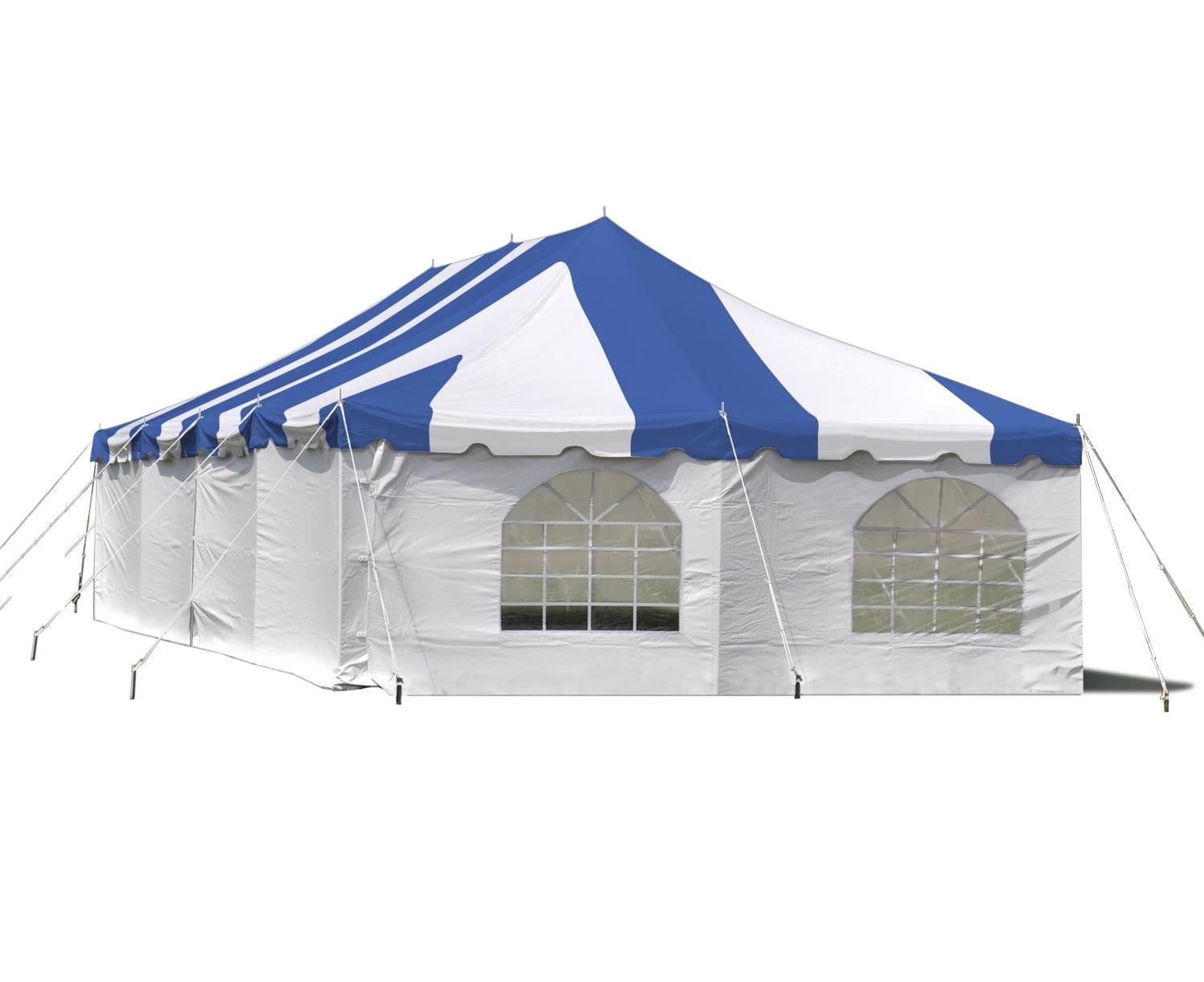 Blue and White 20' x 40' Waterproof Canopy Tent with Sidewalls