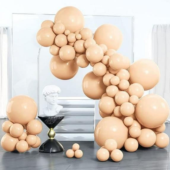 PartyWoo Balloons Nude Boho Apricot Beige 18 12 10 5 Inch 100 pcs