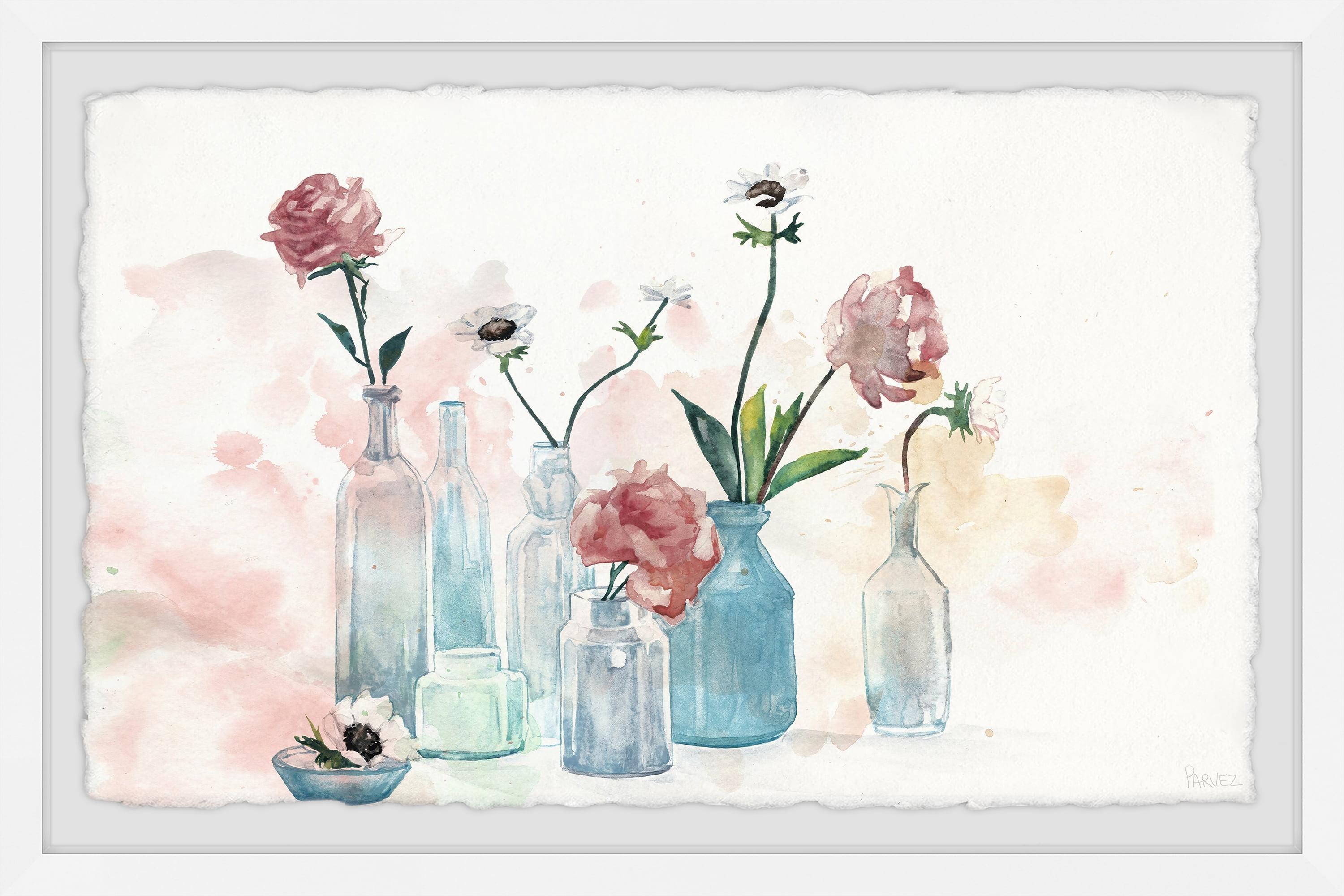 Parvez Taj 'Blooms And Bottles' Framed Print