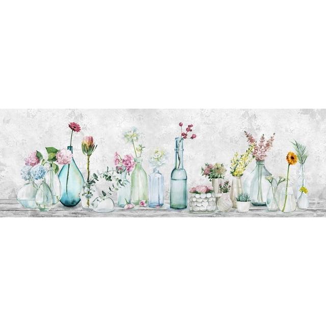 Parvez Taj Series of Colorful Flowers Painting Print on Wrapped Canvas