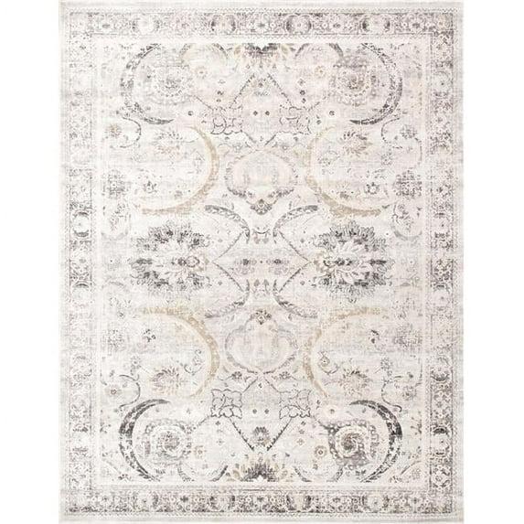 Pasargad Amadeus Power Loom Oriental Area Rug in Ivory/Gray
