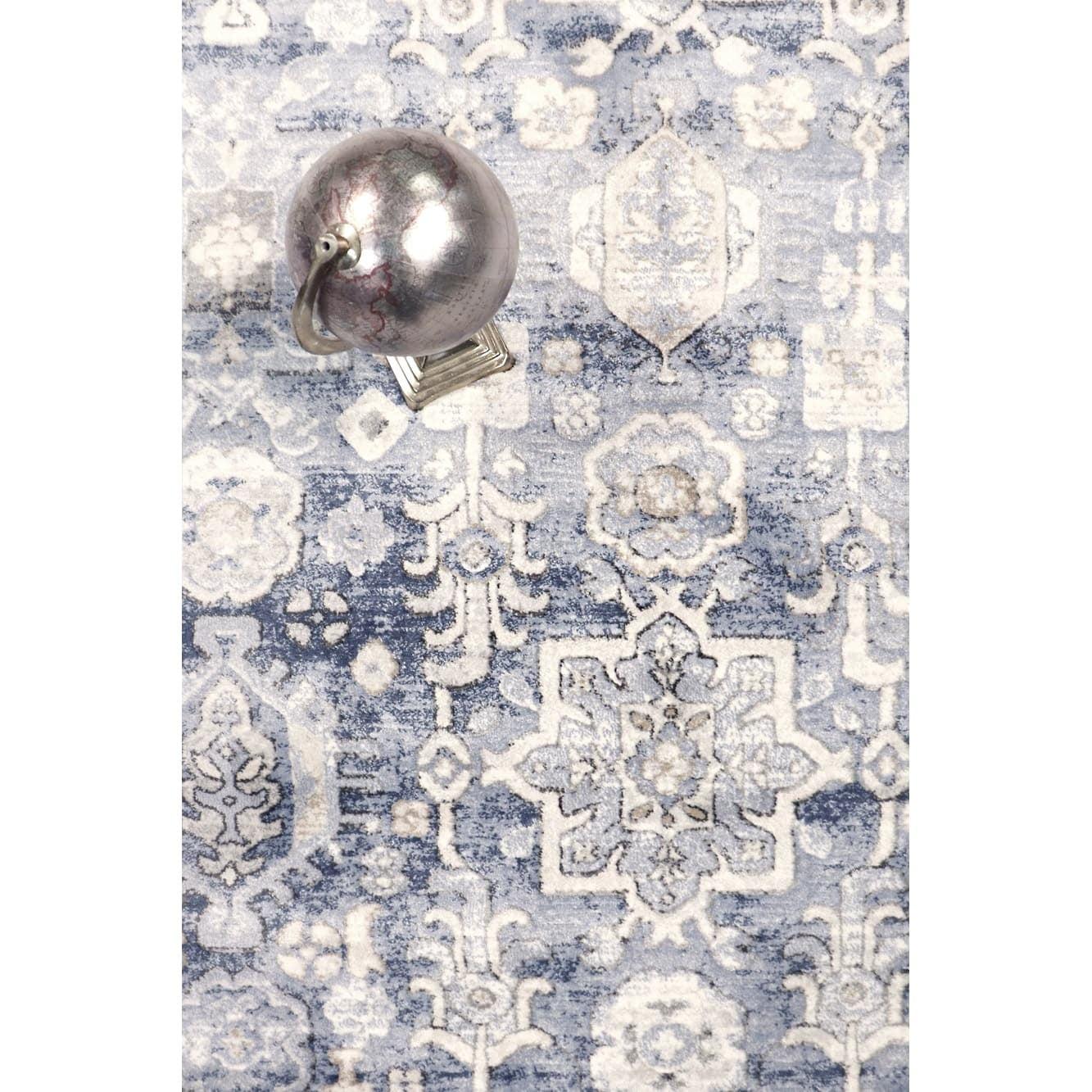 Pasargad Amadeus Power Loom Oriental Area Rug in Blue/Ivory