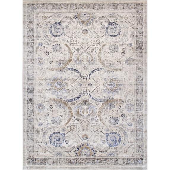 Pasargad Home Amadeus 6' x 9' Power-Loomed Ivory/Beige Rug, For Indoor Space and all Age of Group