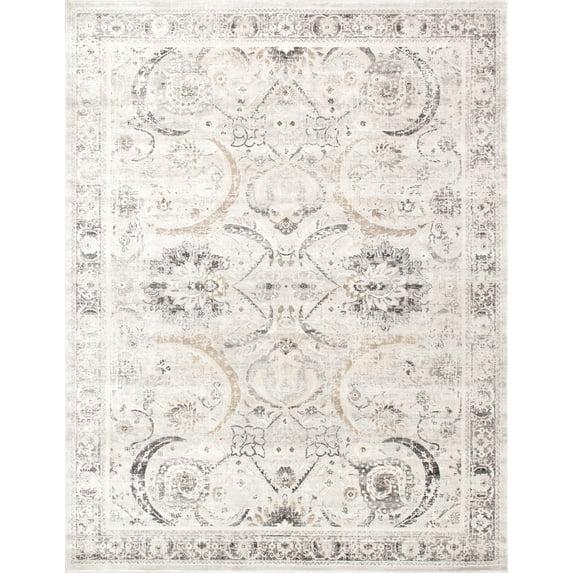 Pasargad Amadeus Power Loom Oriental Area Rug in Ivory/Gray