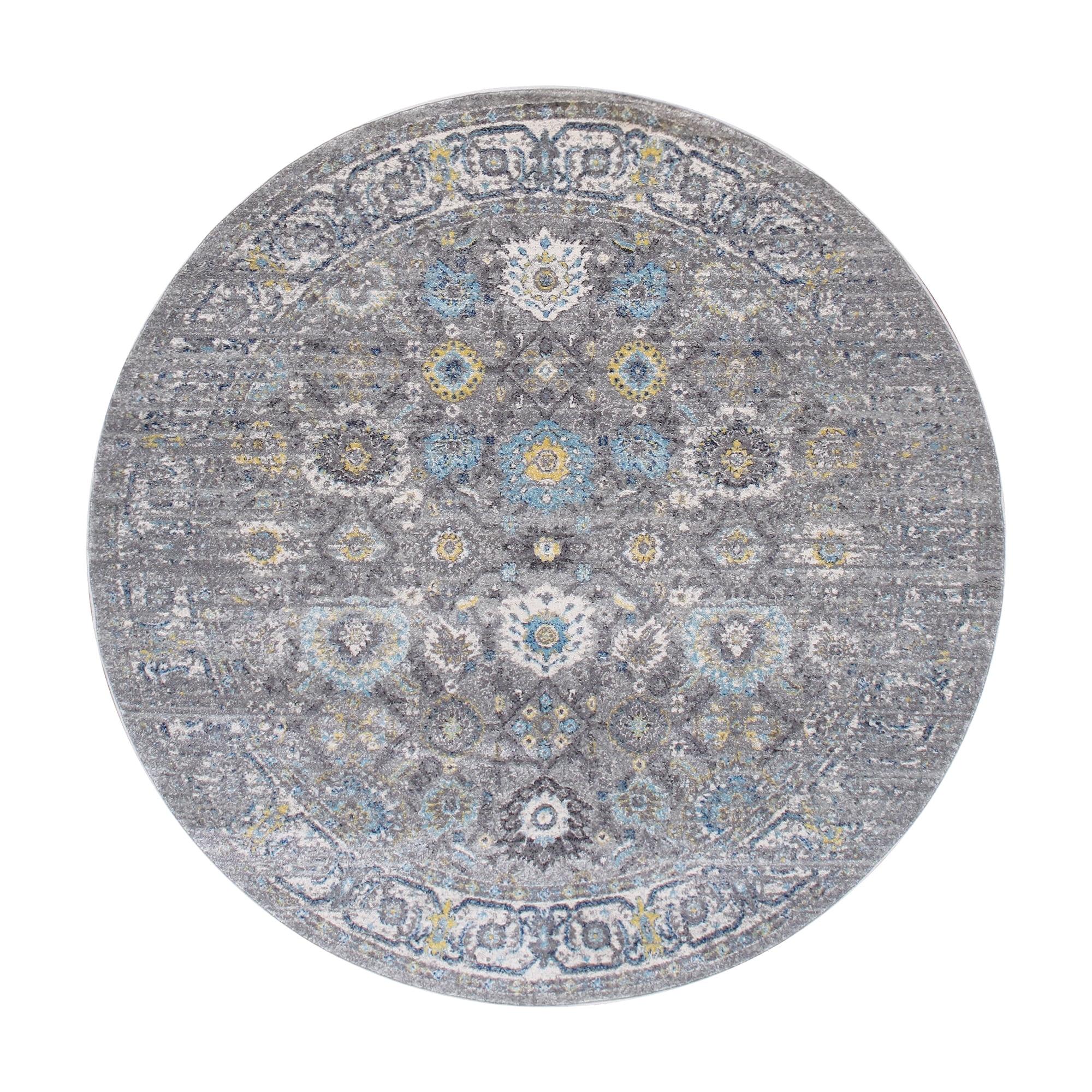 Pasargad Chelsea Oriental Machine Made Power Loom Polypropylene Area Rug in Silver