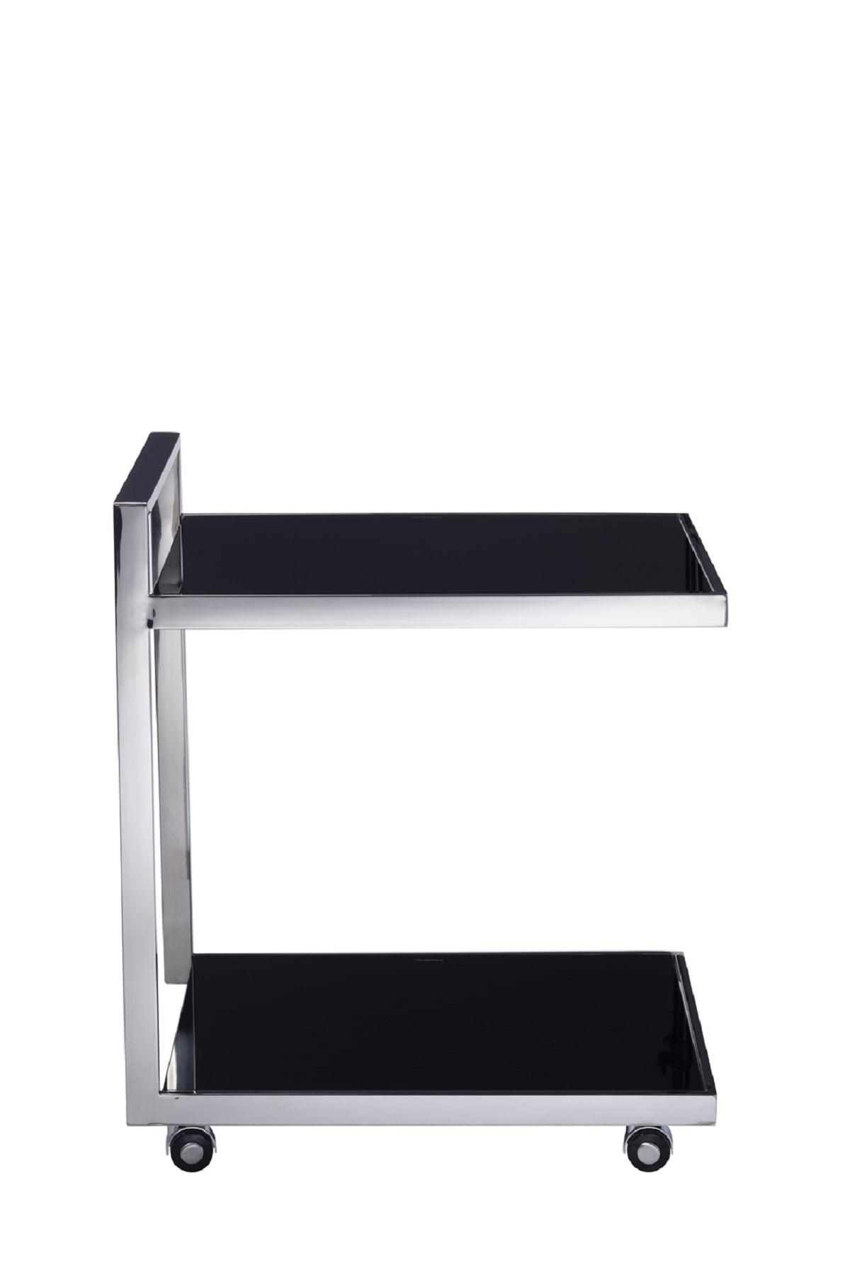 Pasargad Home Glass & Steel Serving Table