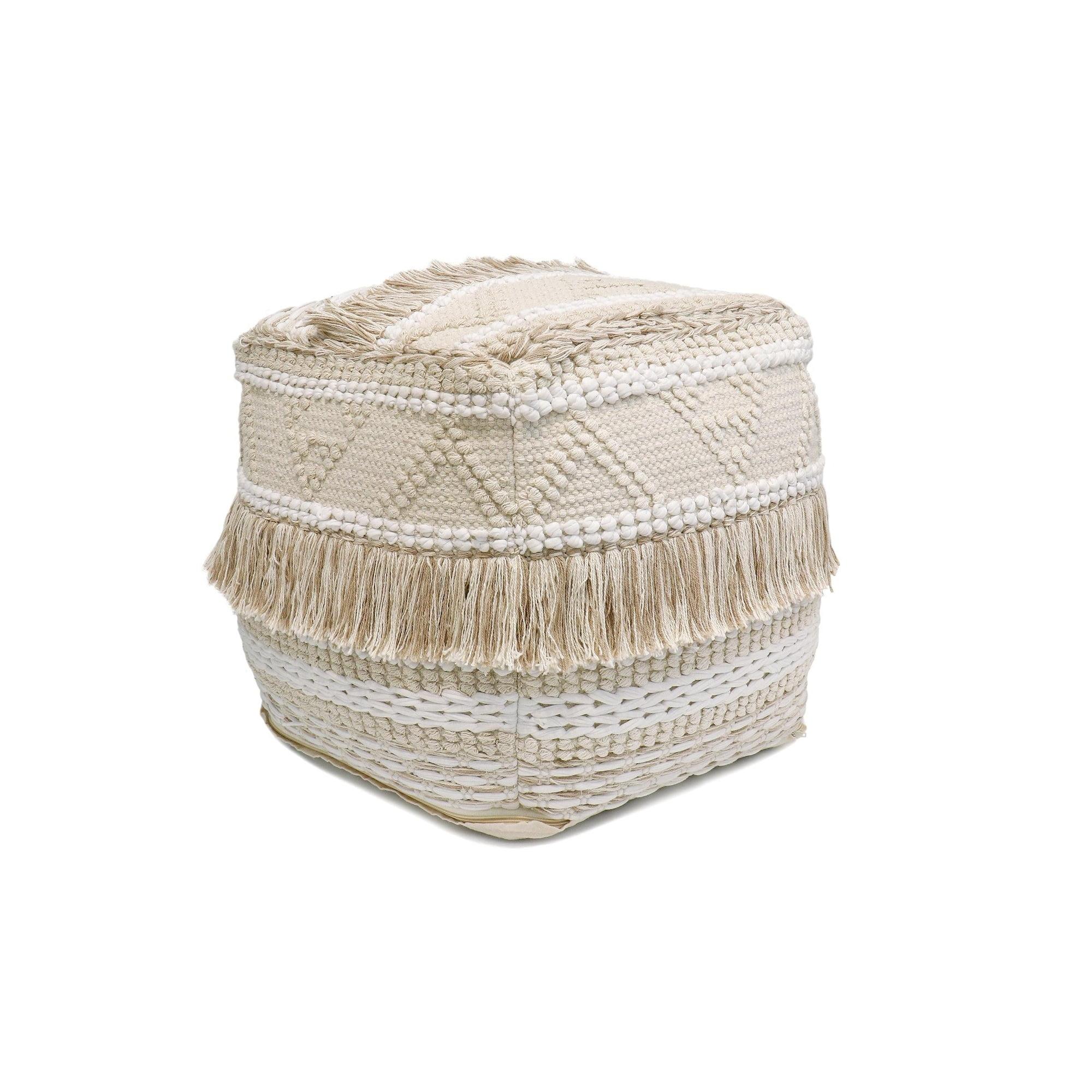 Pasargad Home Grandcanyon Cotton Braided Pouf
