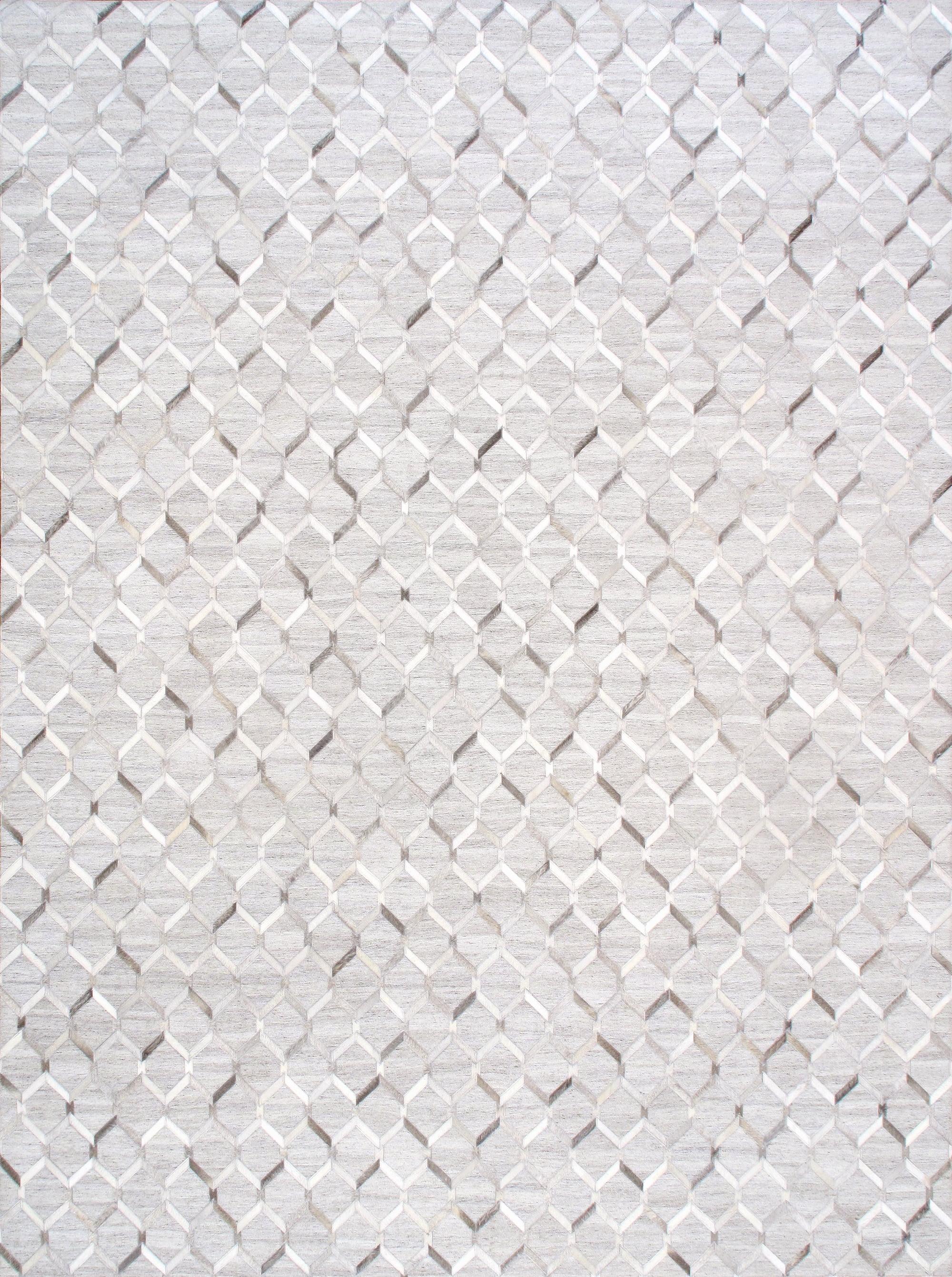 Pasargad Home Galaxy Hand-loomed Cowhide & Sari Silk Rug 9' 0" X 12' 0" Silver