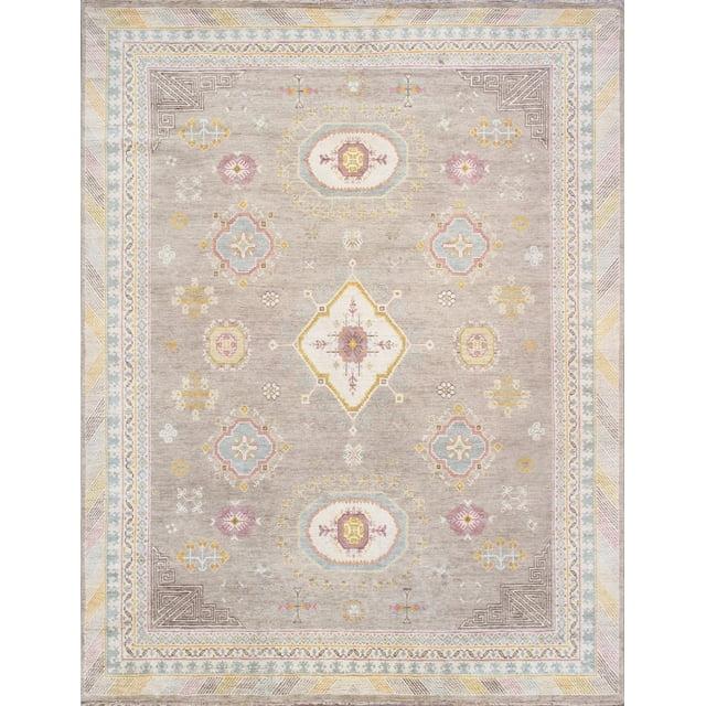 Pasargad Oriental Hand-Knotted Wool Brown/Yellow/Blue Area Rug