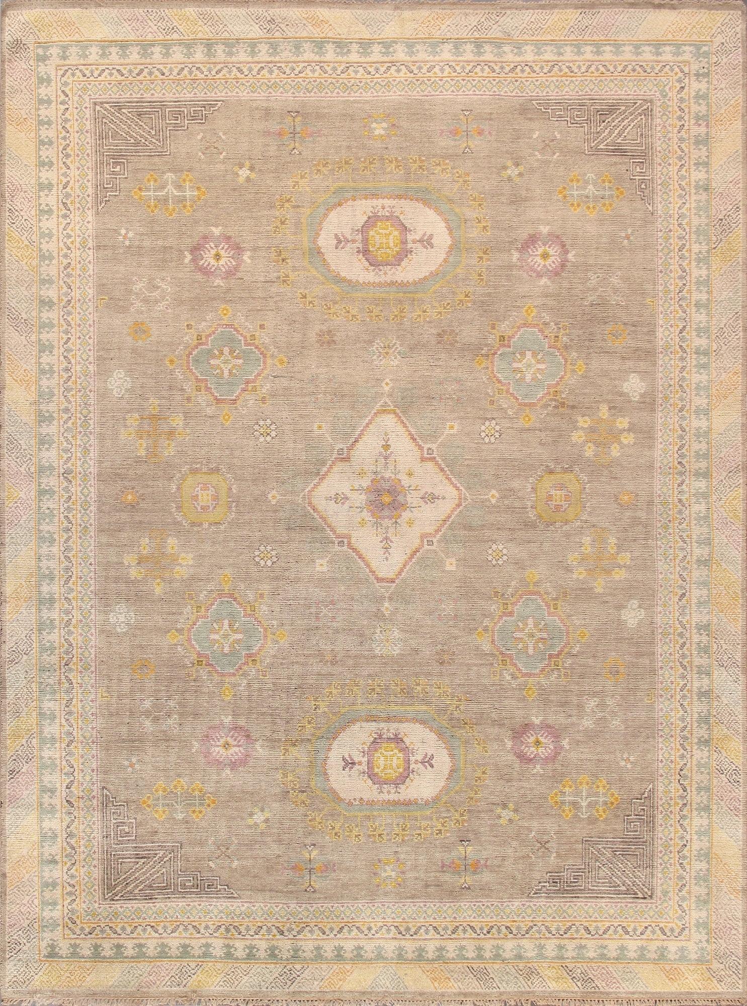 Pasargad Home Khotan 12' x 18' Hand-Knotted Wool Camel/Beige Rug - All Ages, Indoors
