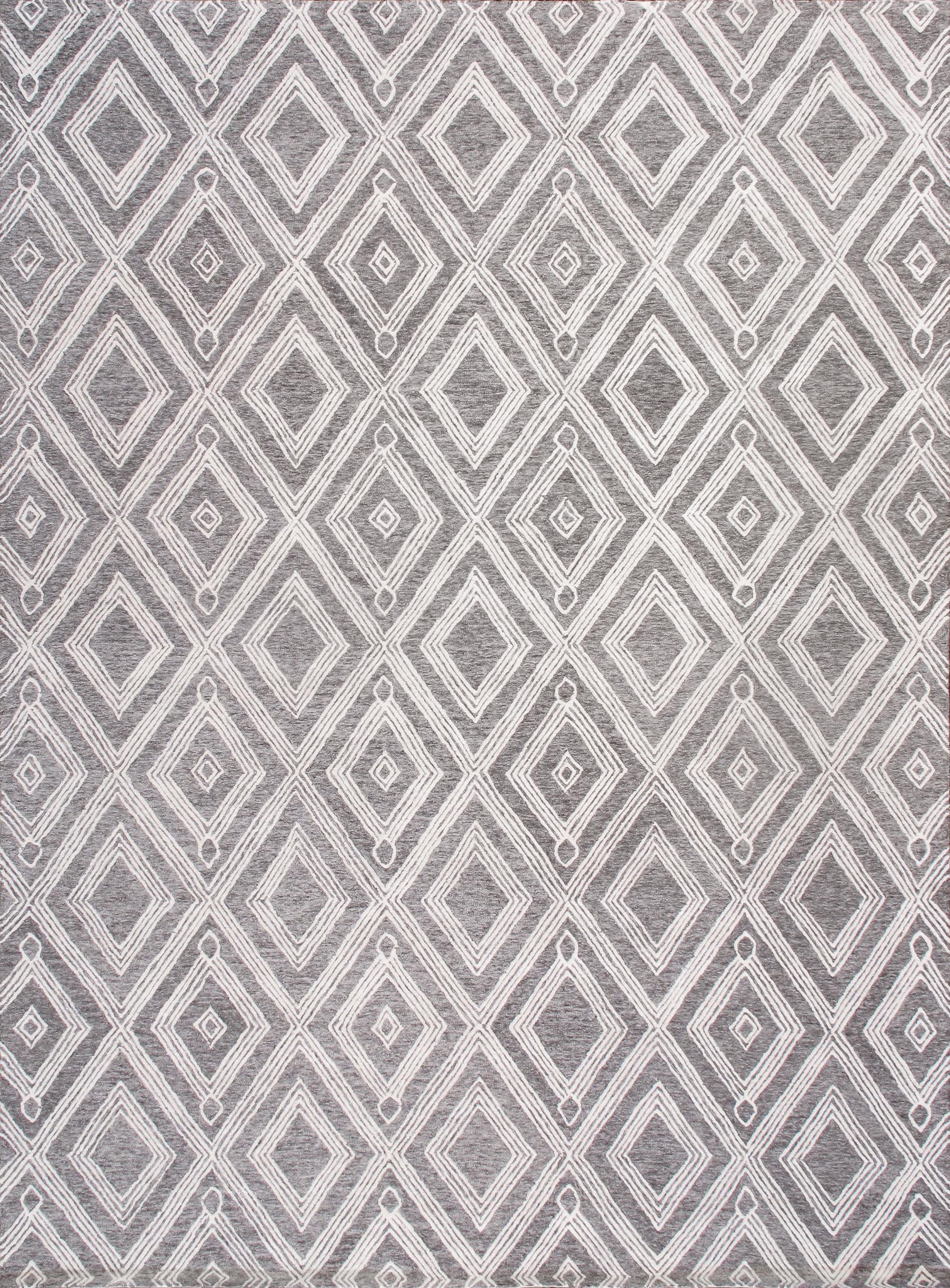 Pasargad Hand Tufted Viscose Washable Geometric Indoor Rug