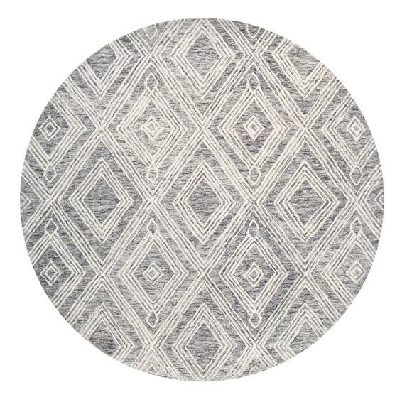 Pasargad Modern Geometric Handmade Tufted Area Rug in Gray/Beige