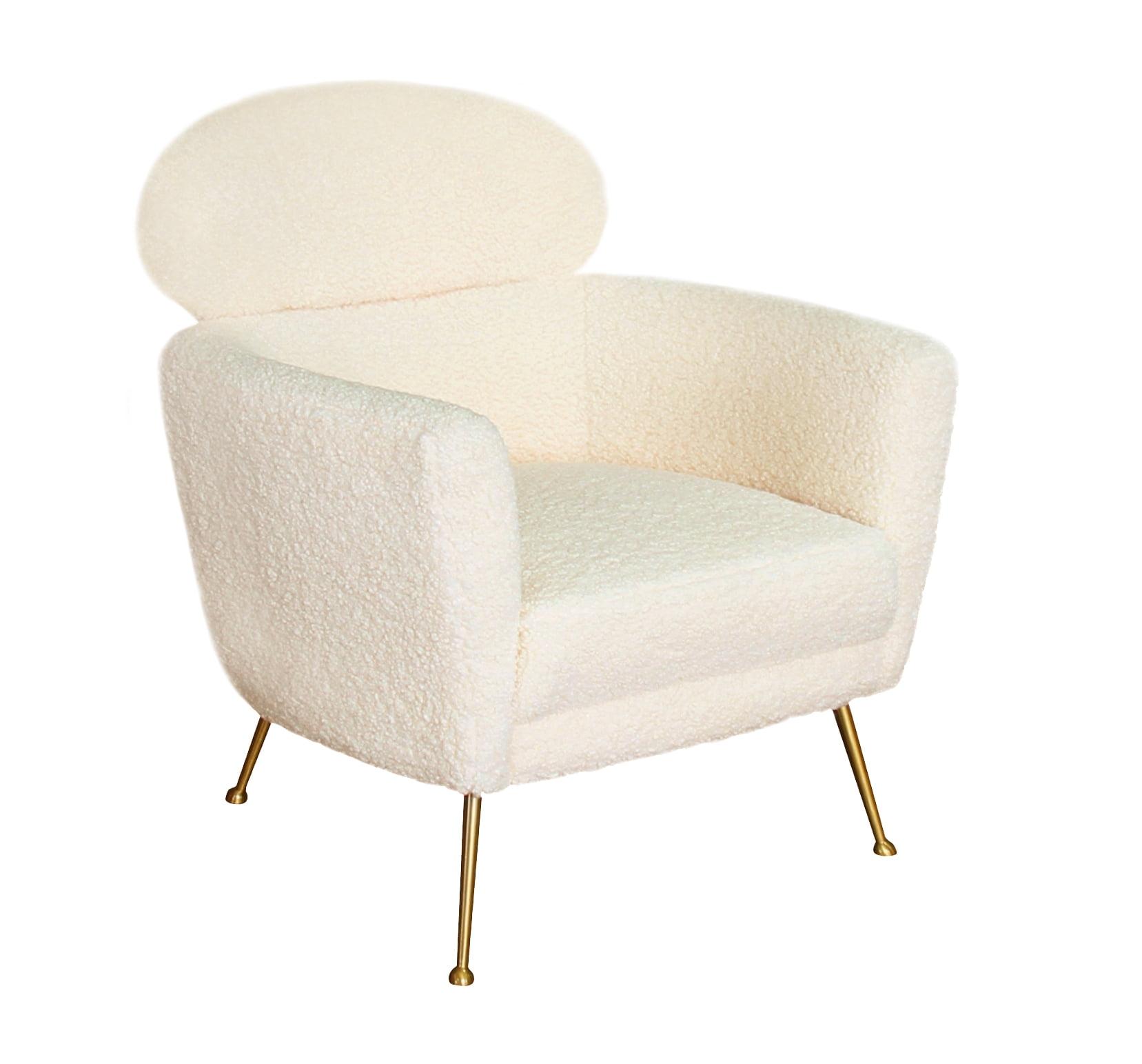 Sienna 32" White Swivel Upholstered Armchair in Solid Wood Frame