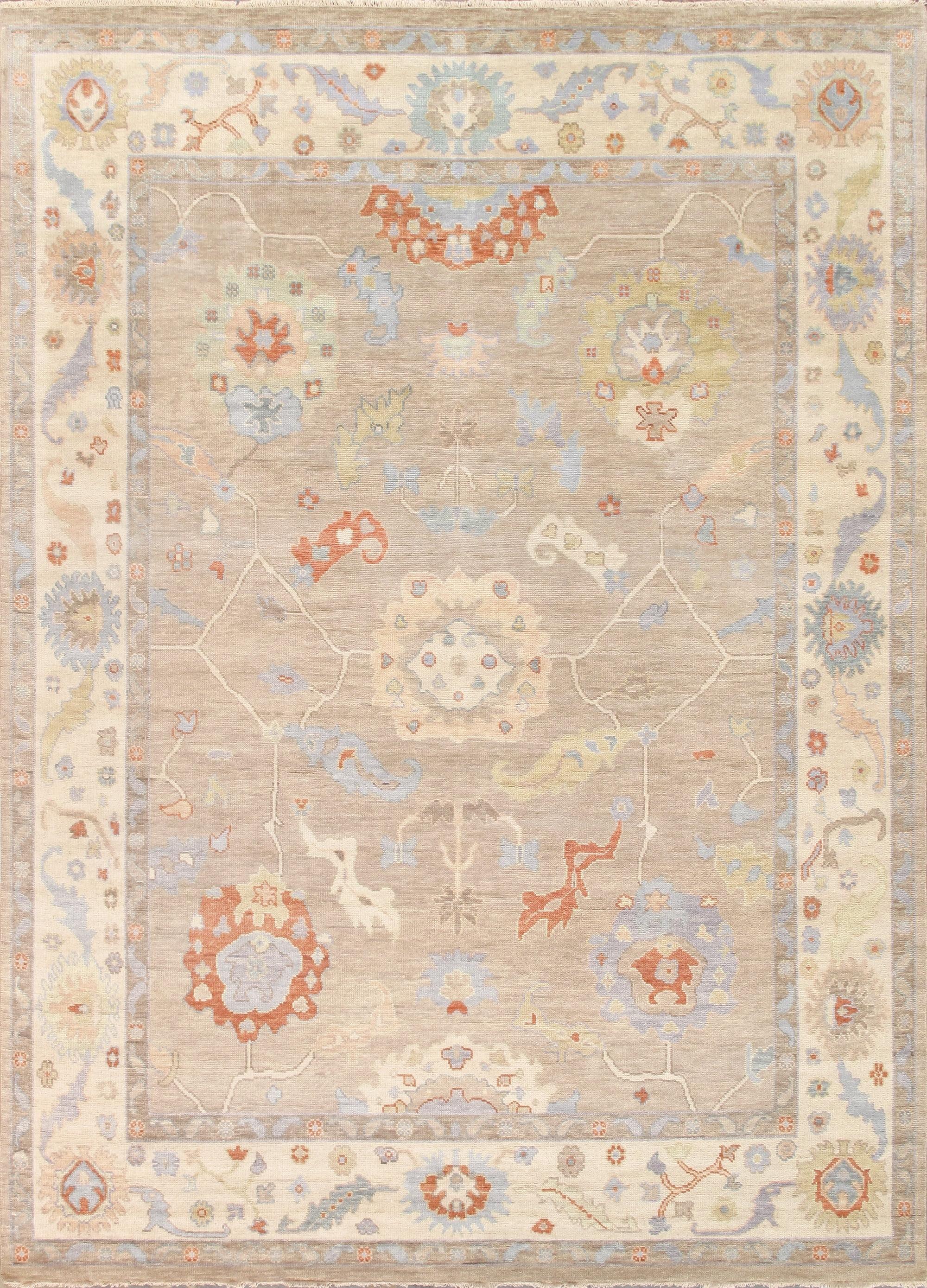 Pasargad Oushak Hand Knotted Wool Floral Rug