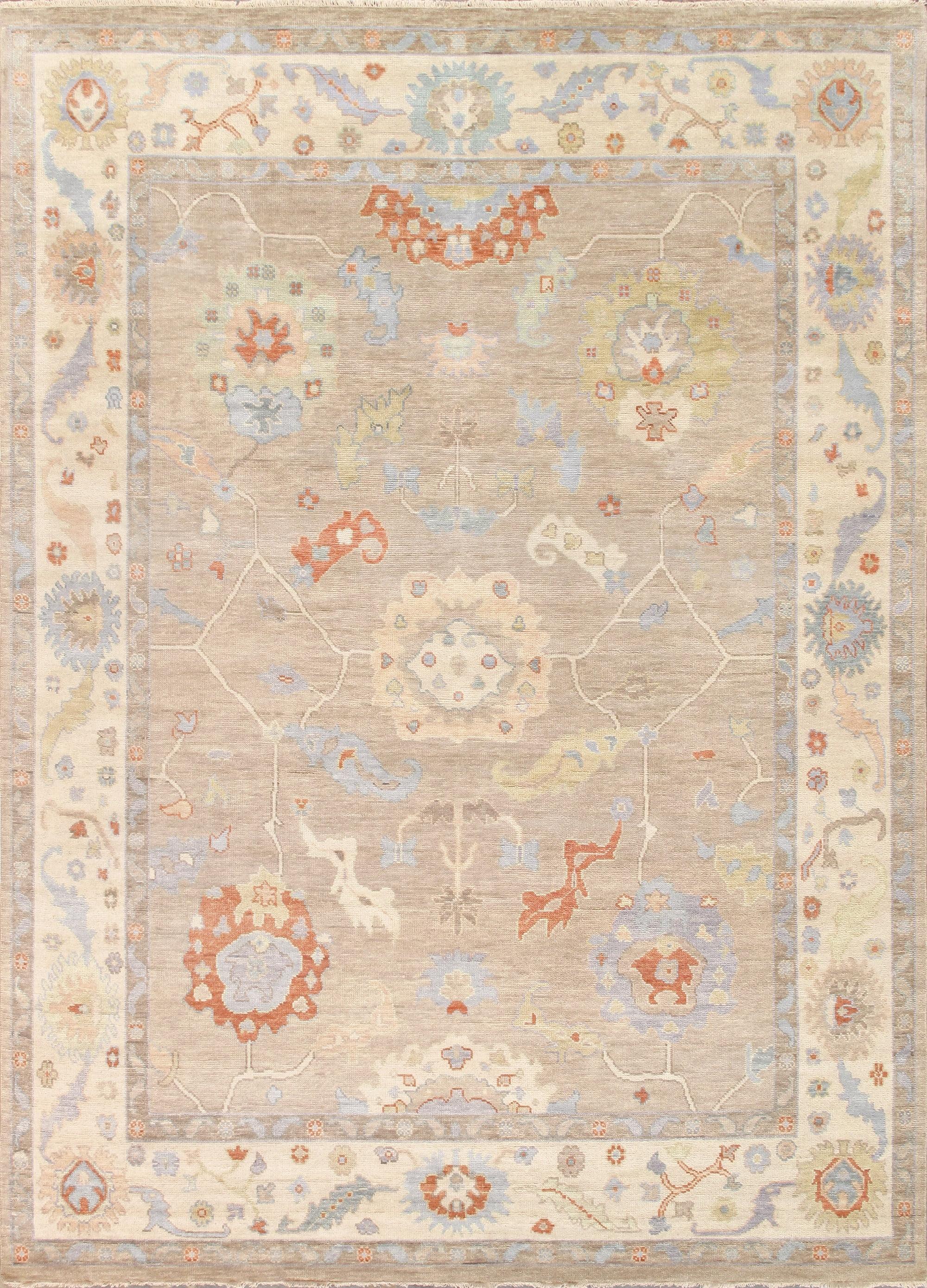 Pasargad Oushak Hand Knotted Wool Floral Rug