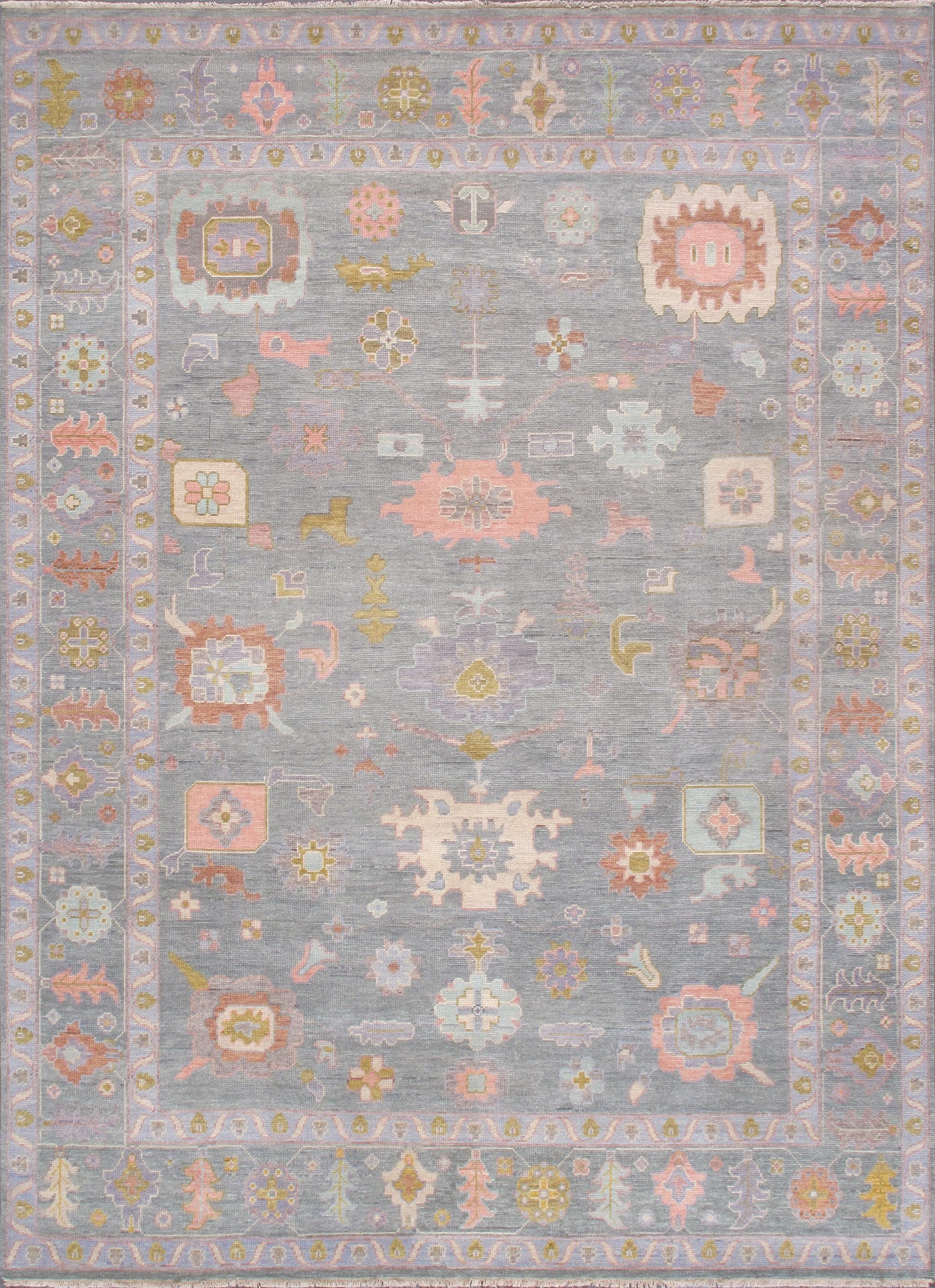 Oushak Hand Knotted Wool Oriental Rug