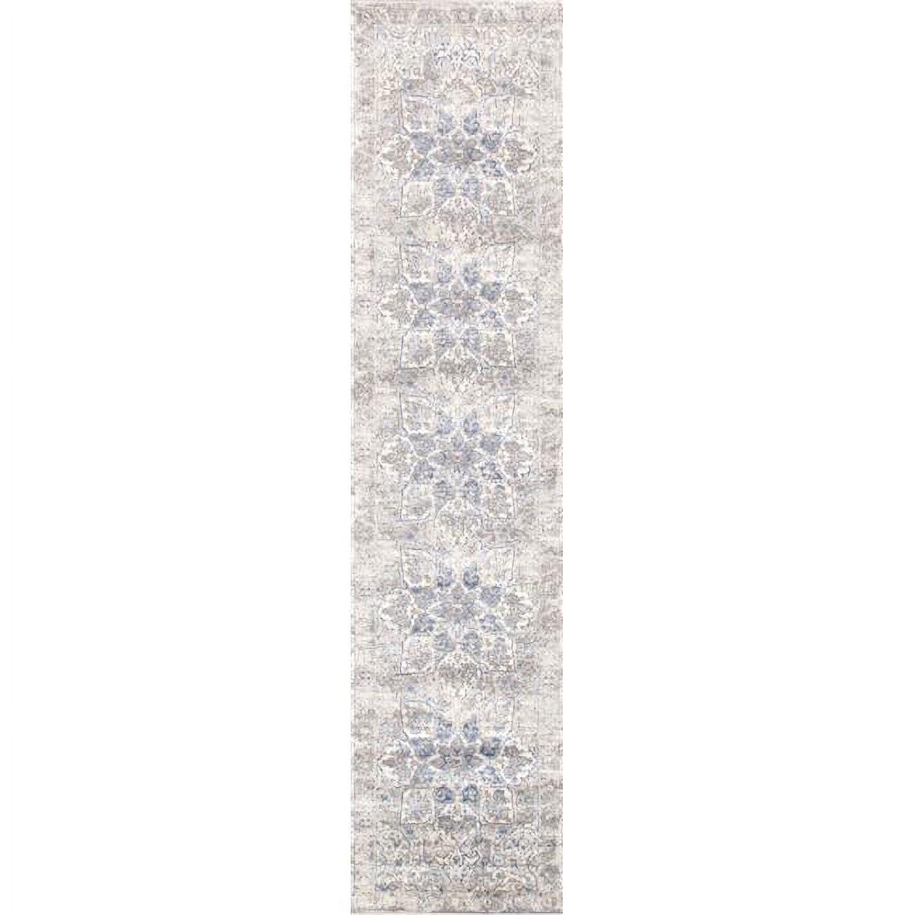 Pasargad Home  Turkish Efes Design L. Grey Floral Area Rug 2' 4" X 6' 6' Runner Indoor,Runner Rectangle,Runner