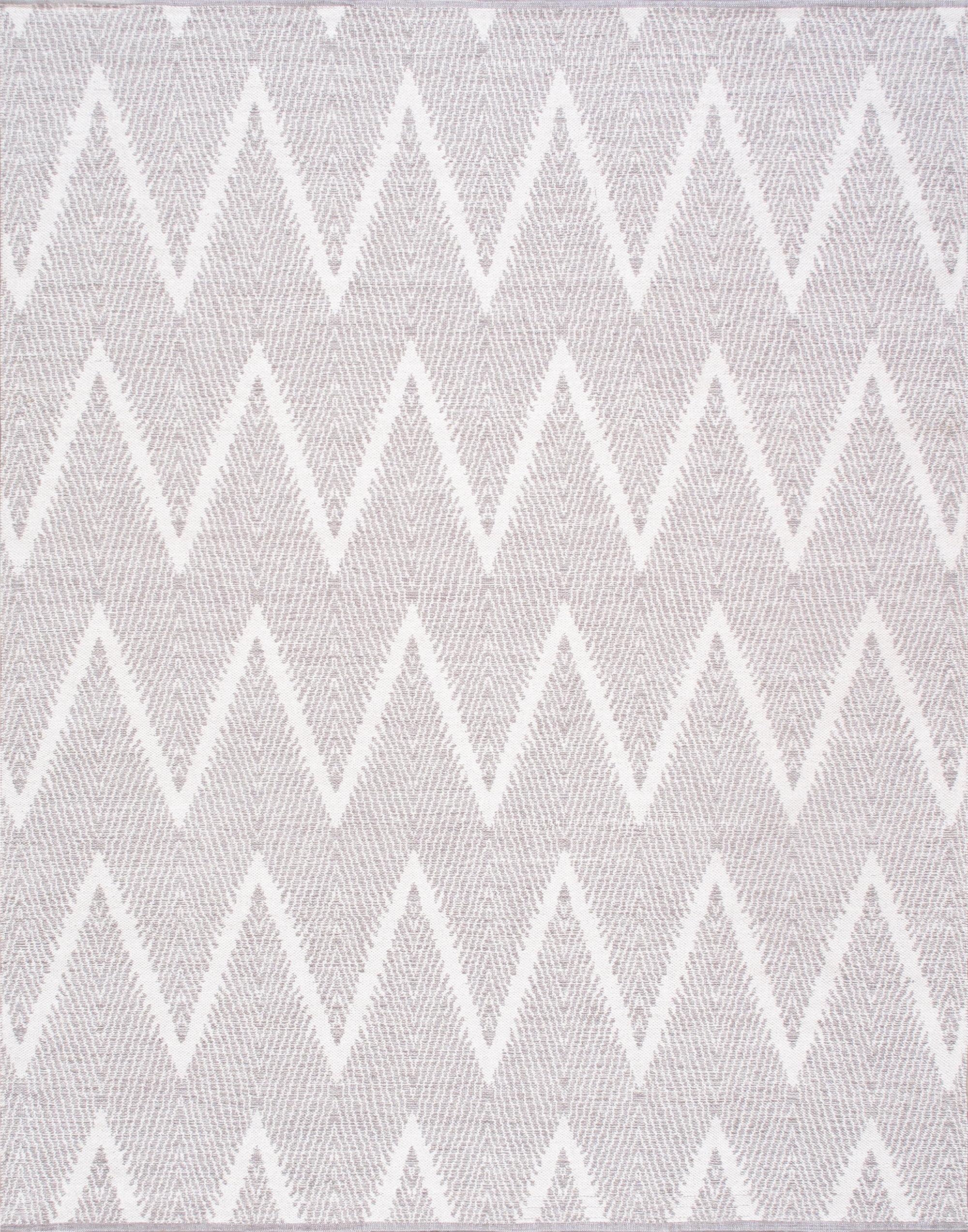 Contemporary Chevron Hand-Woven Cotton Rug, 5' x 8', Gray