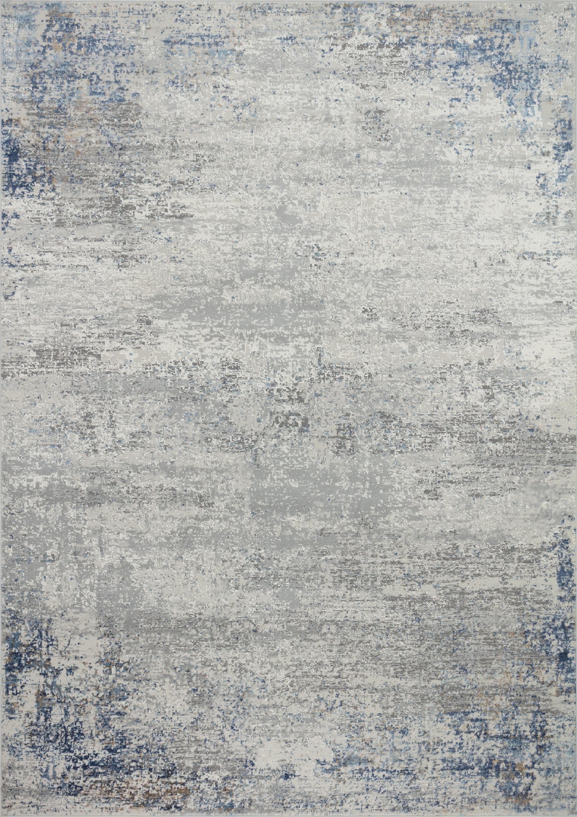 Stella Light Gray and Beige Rectangular Synthetic Rug