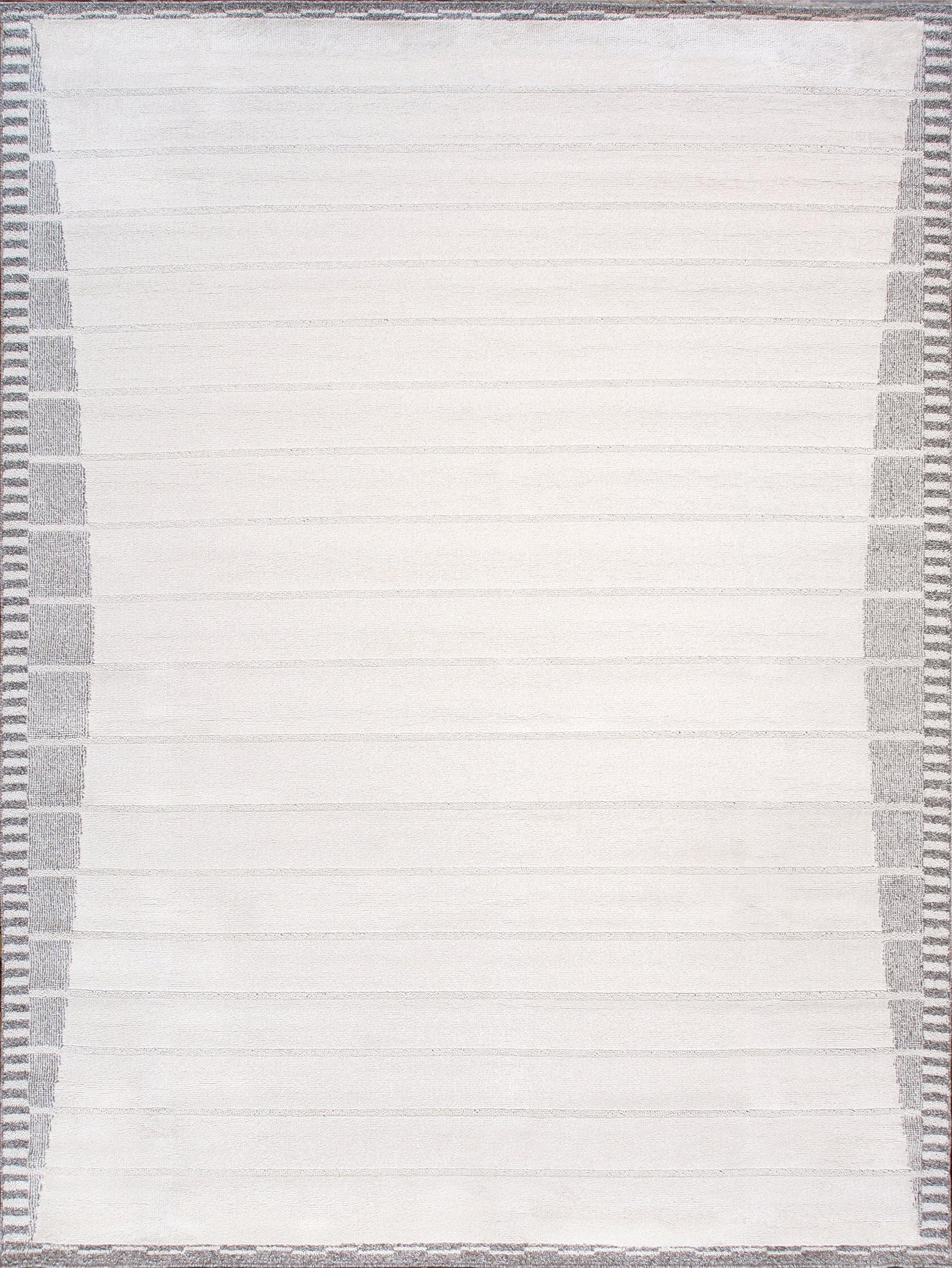 Sutton Ivory Stripe Synthetic Rectangular Area Rug