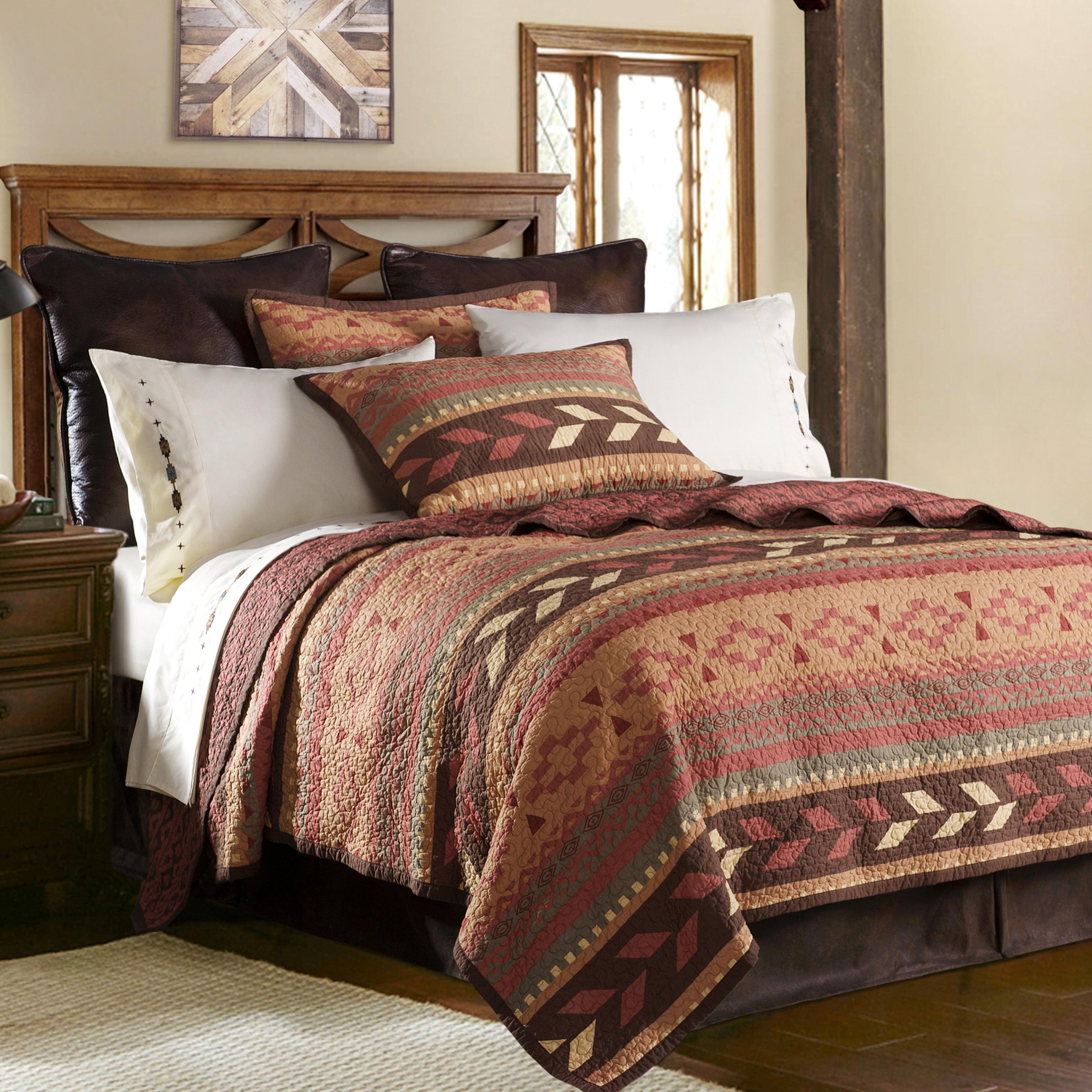 Paseo Road Broken Arrow 2 Piece Quilt Set with Pillow Sham, Cotton Reversible Southwestern Bedding Set, Twin