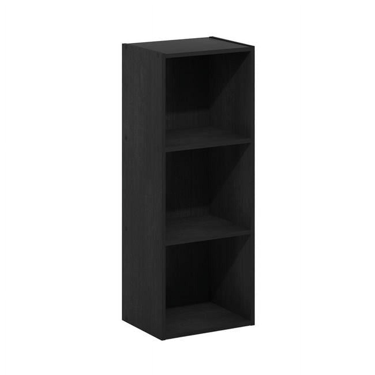 Sleek Blackwood 3-Tier Freestanding Open Cube Shelf