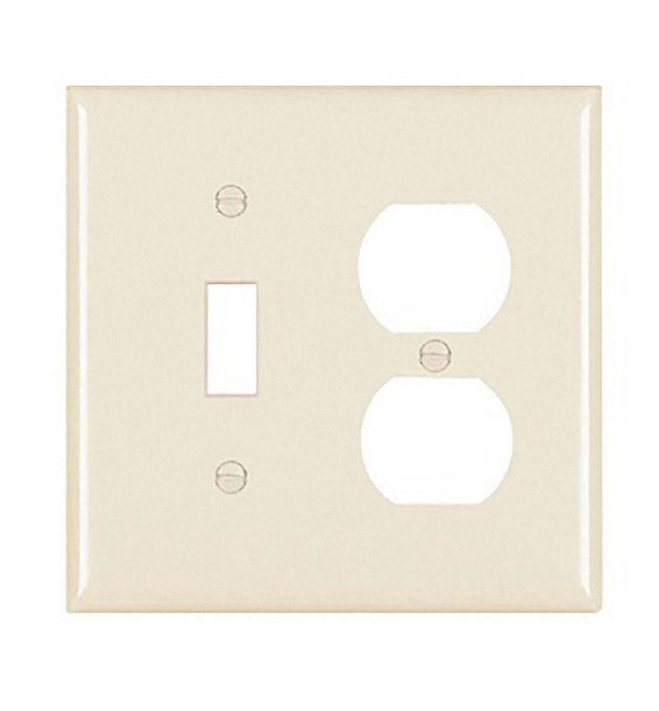 Light Almond 2-Gang Nylon Toggle and Duplex Wall Plate