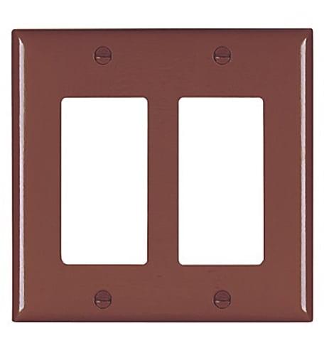 Pass and Seymour TP262 Brown Two Gang Decorator Wall Plate